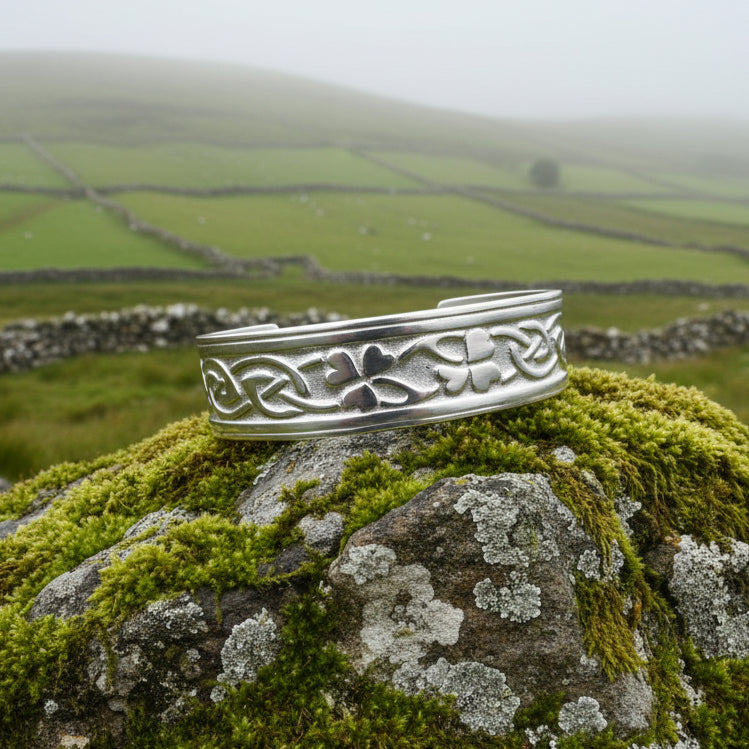 Irish Shamrock Cuff Bracelet