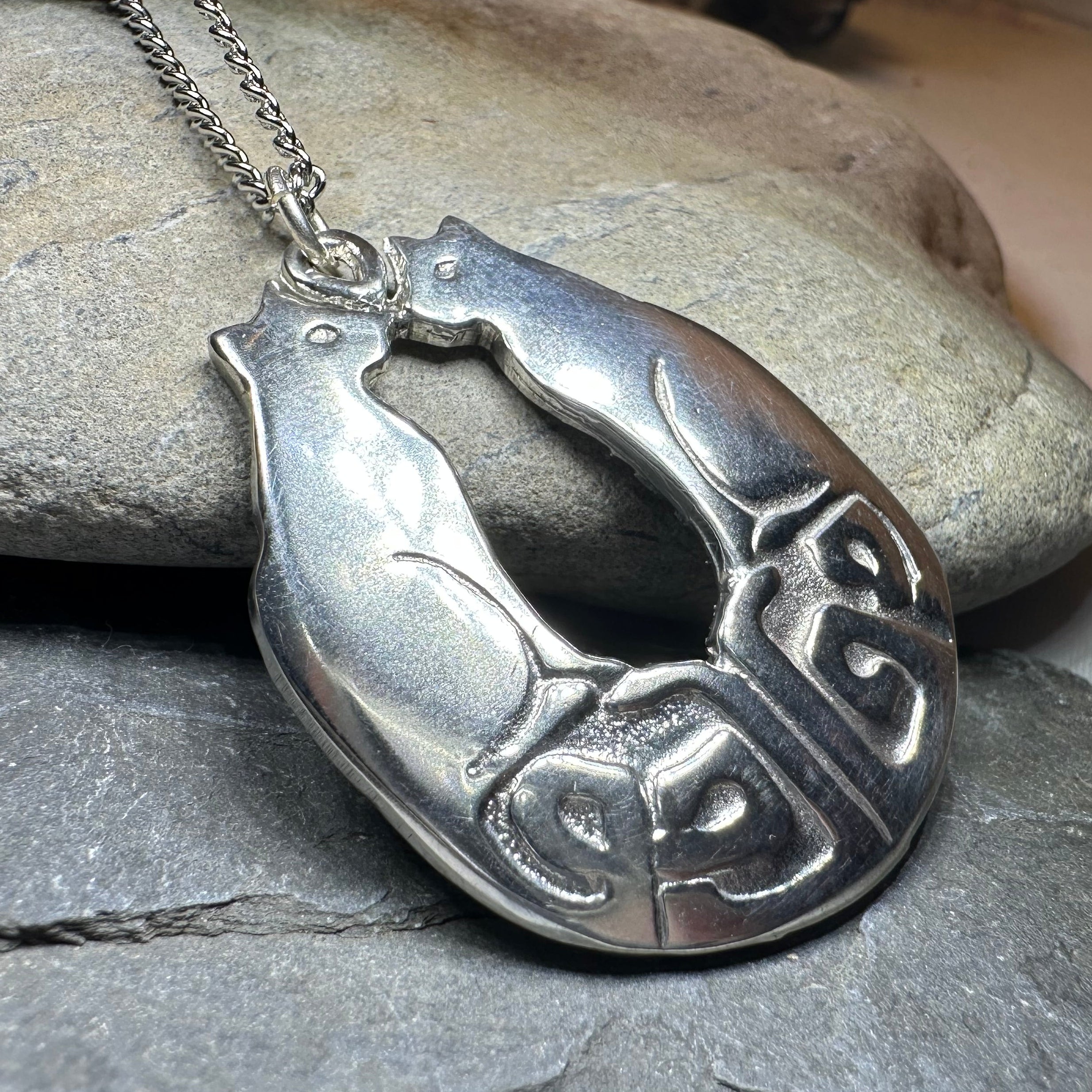 Celtic Cats Necklace - Handmade in Scotland