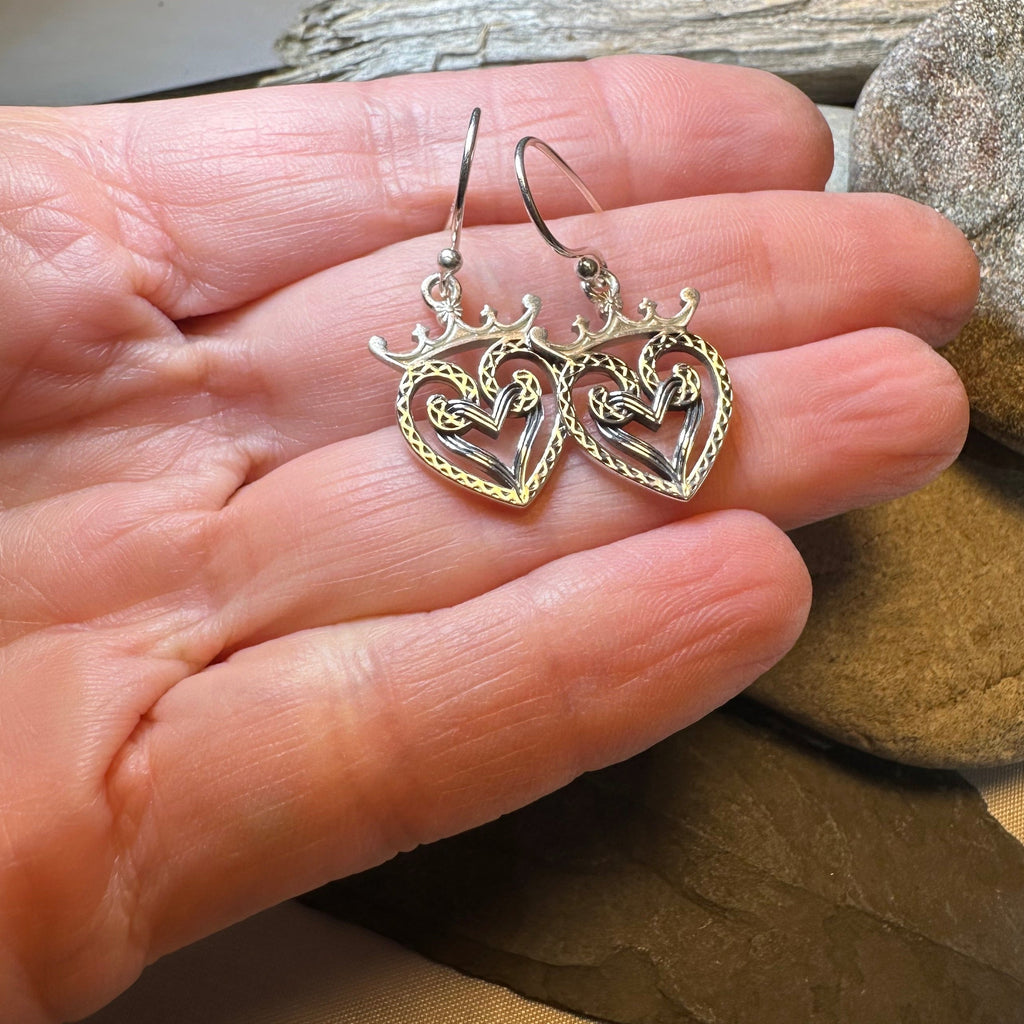 Lady of Skye Scottish Luckenbooth Earrings in Sterling Silver