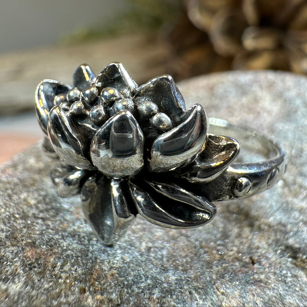 First Bloom Lotus Ring in Sterling Silver
