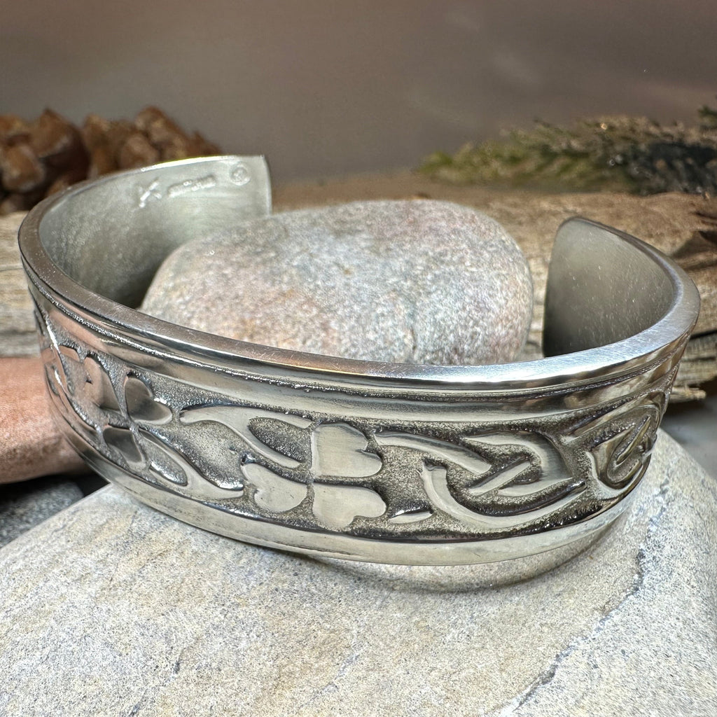 Irish Shamrock Cuff Bracelet