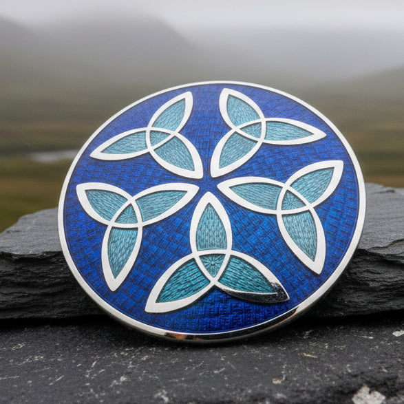 Trinity Knot Enamel Celtic Brooch