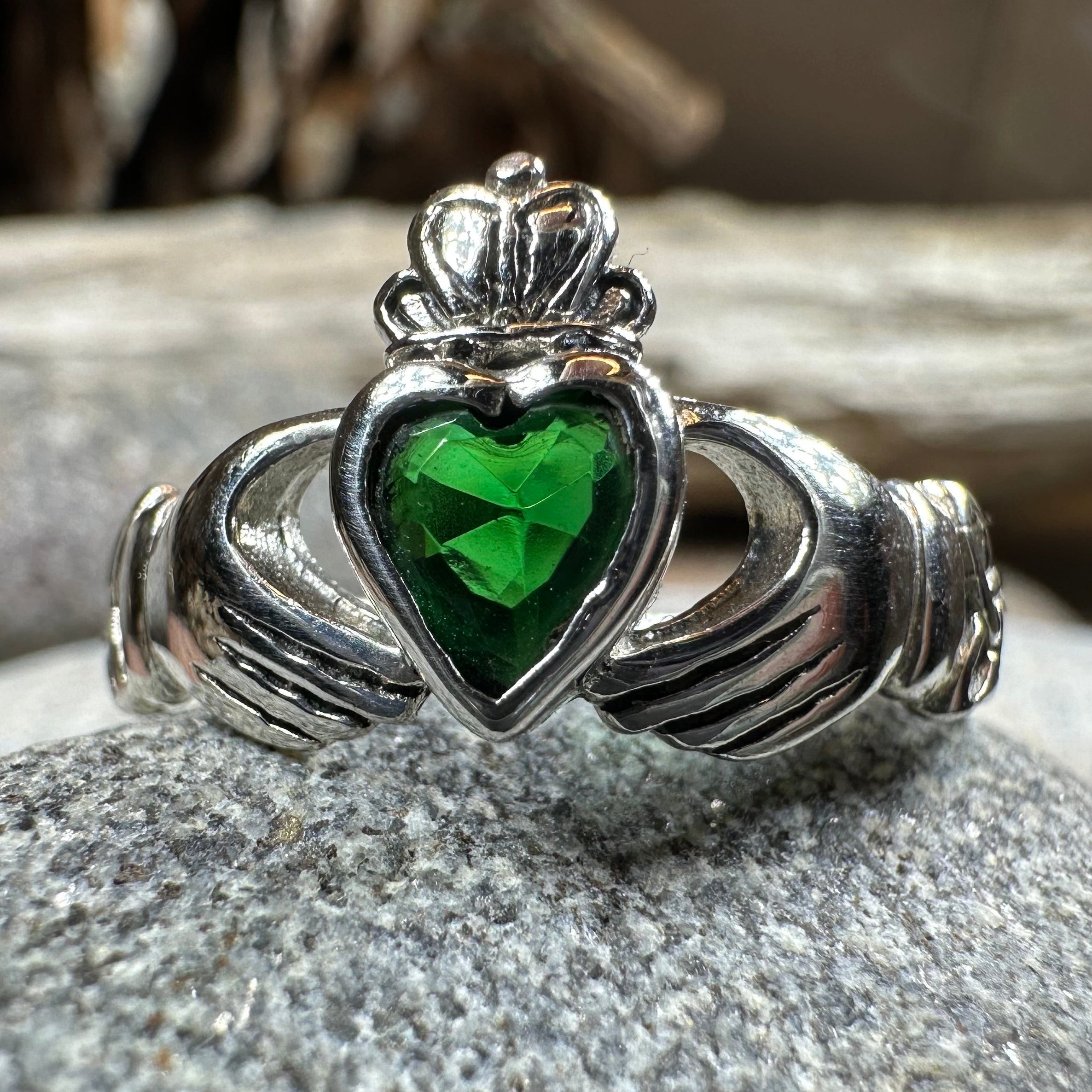 Irish Claddagh Trinity Knot Ring in Sterling Silver