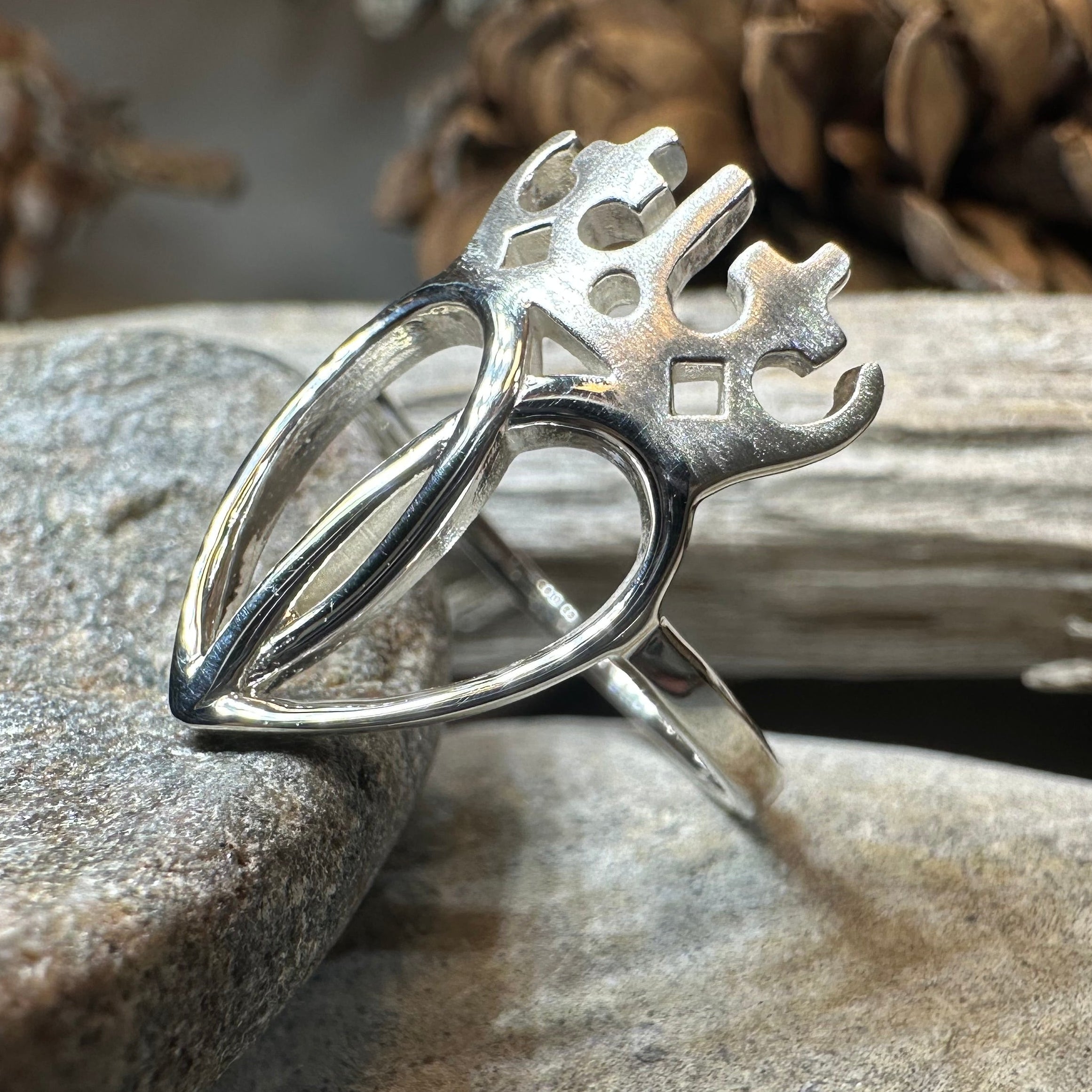 Lady Arieen Scottish Luckenbooth Ring in Sterling Silver