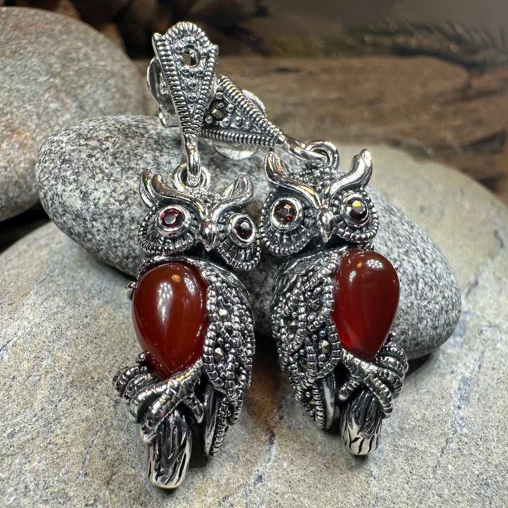 Marcasite Owl Earrings