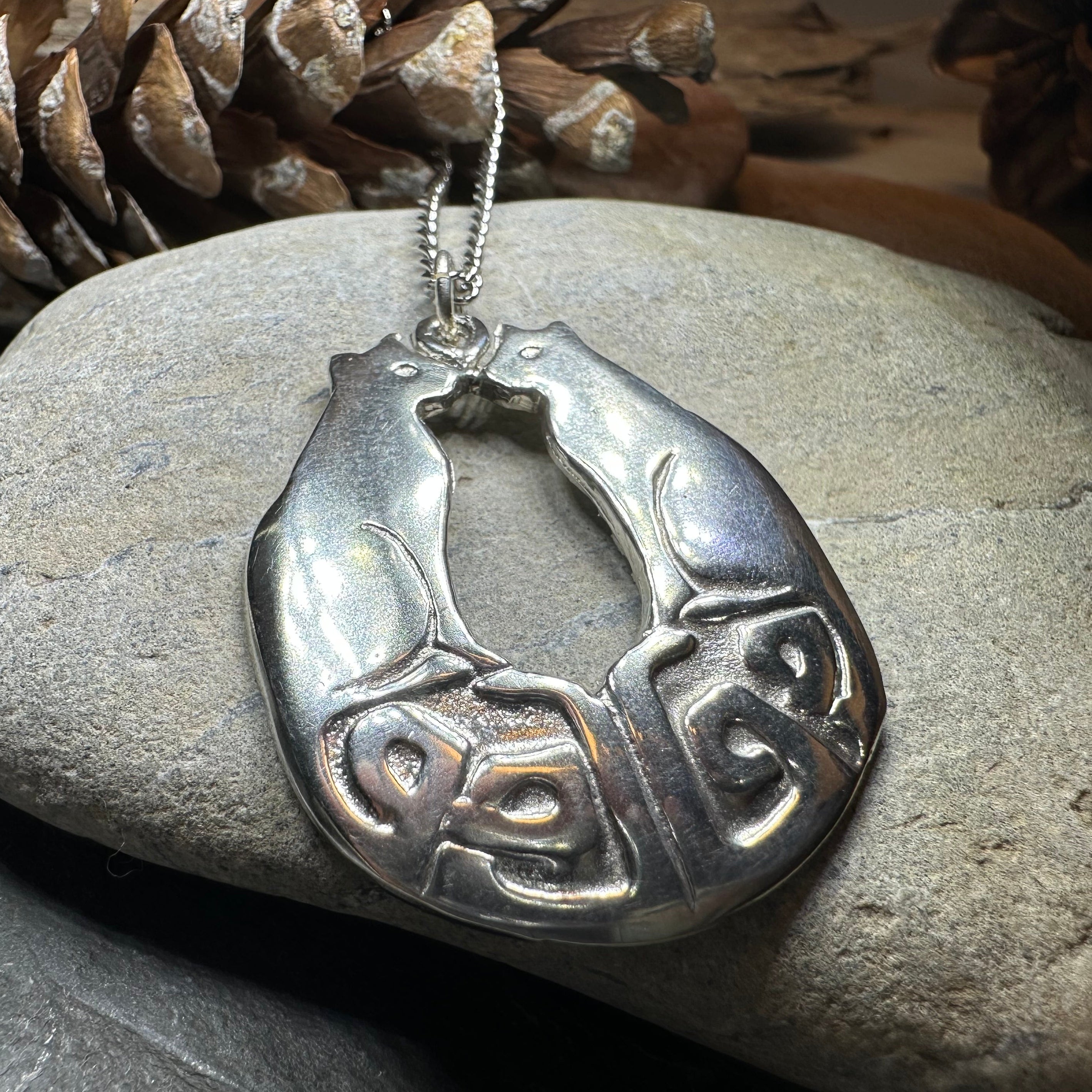 Celtic Cats Necklace - Handmade in Scotland