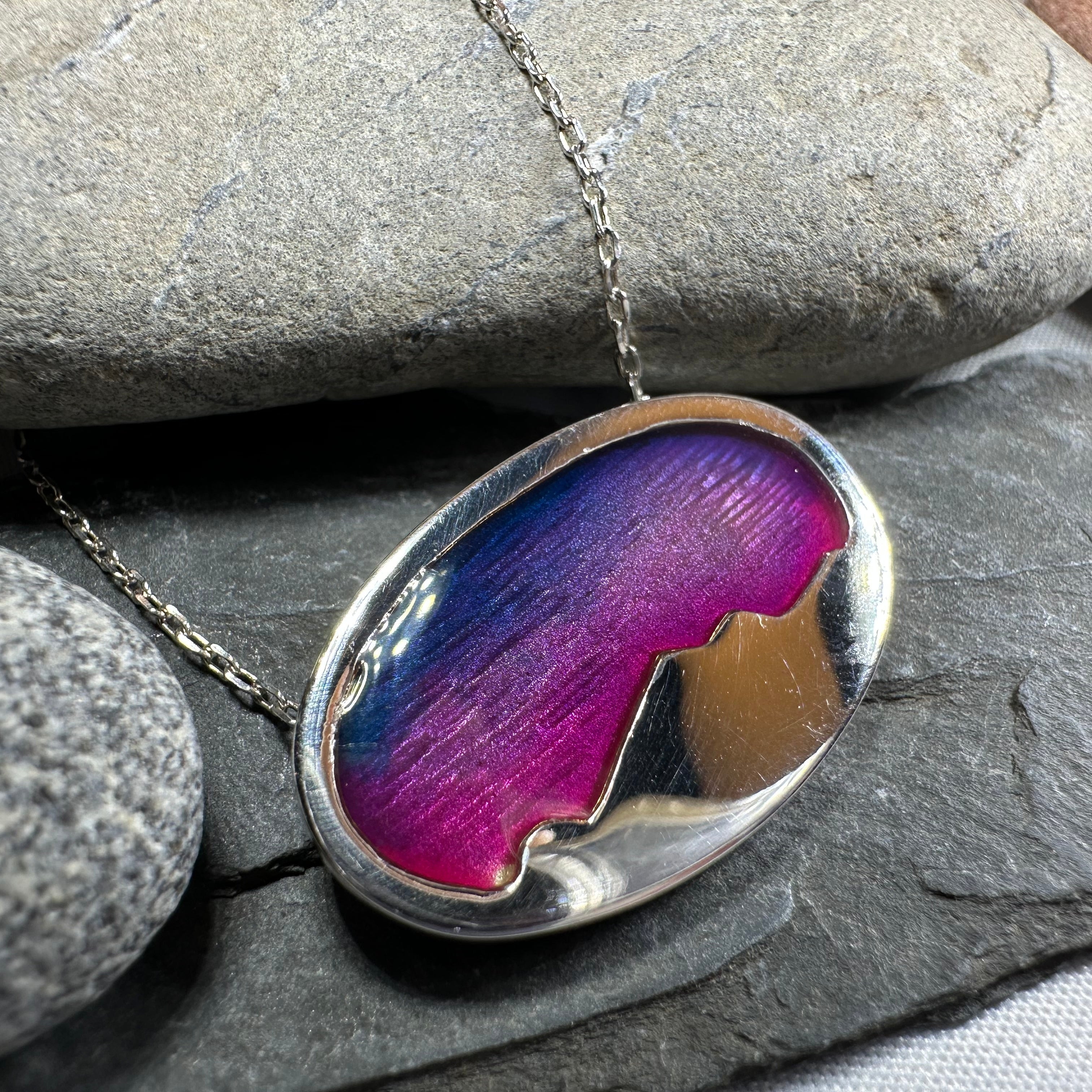 Purple Skies Northern Lights Necklace - Handmade in Scotland