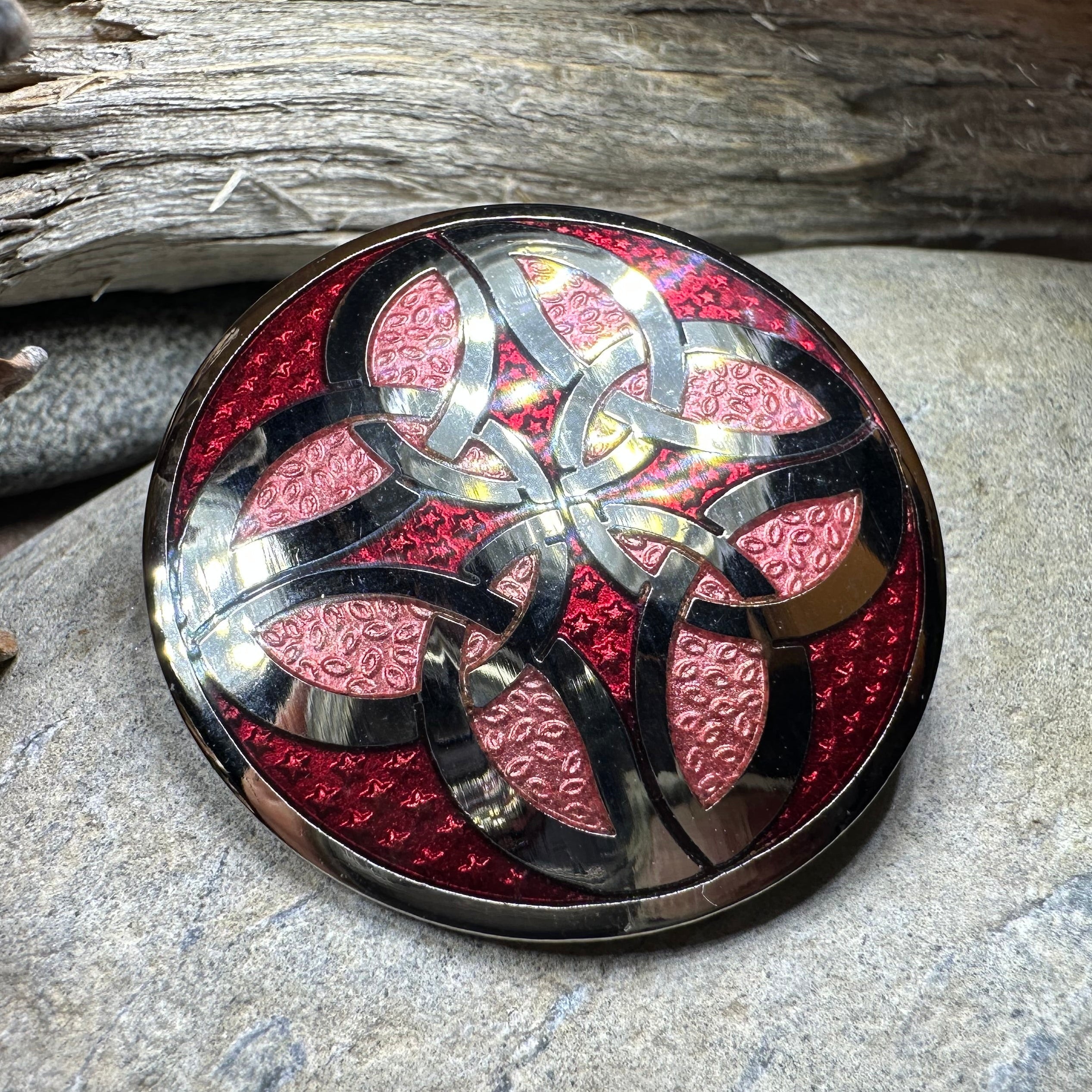 Trinity Knot Enamel Celtic Brooch