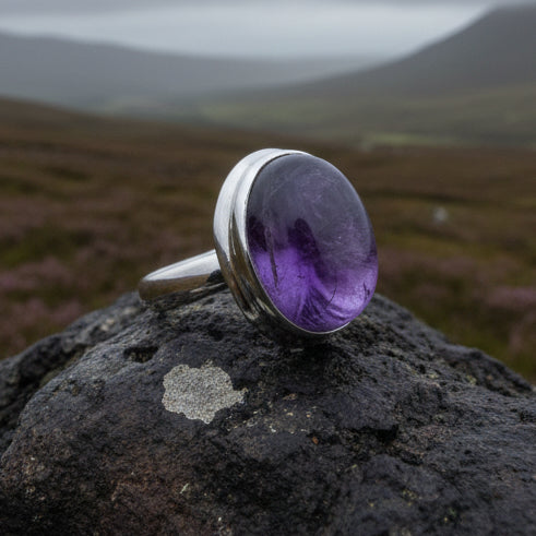Dusky Dawn Amethyst Ring in Sterling Silver