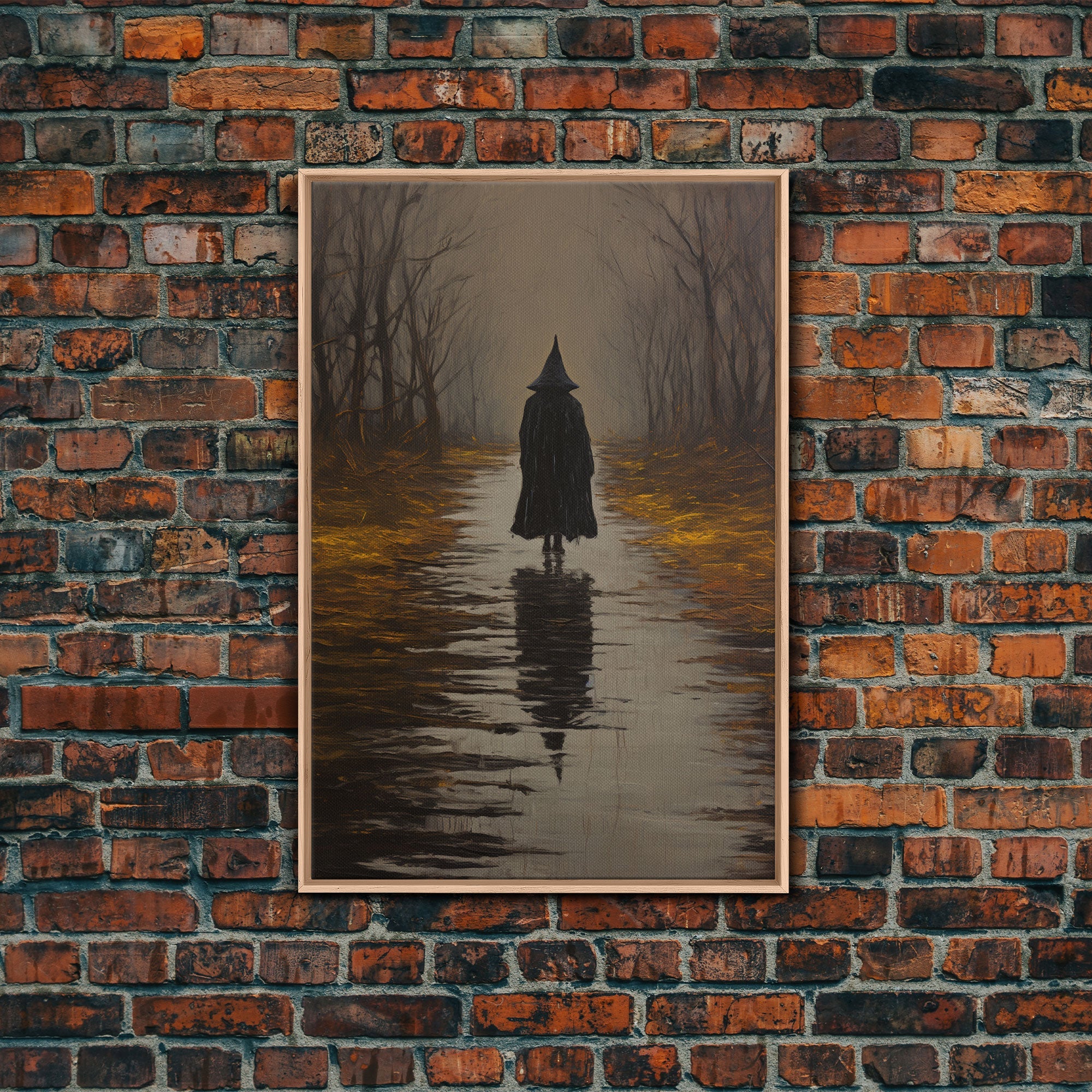 Cool Witches Don't Look At Explosions, Framed Canvas Print, Retro Halloween Art, Vintage Horror Print, Witch Decor, Witchcraft