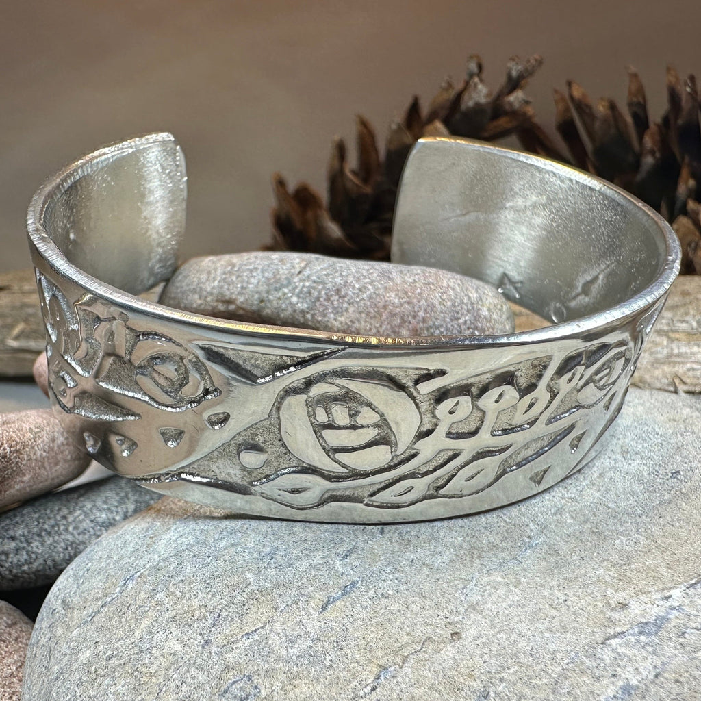 Celtic Mackintosh Flower Cuff Bracelet - Handmade in Scotland