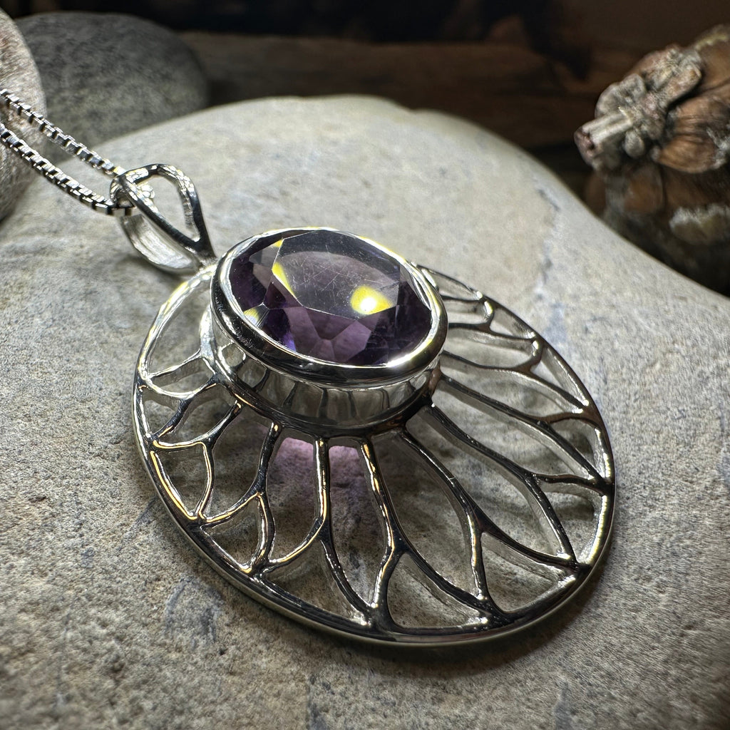 Amethyst Lotus Flower Necklace