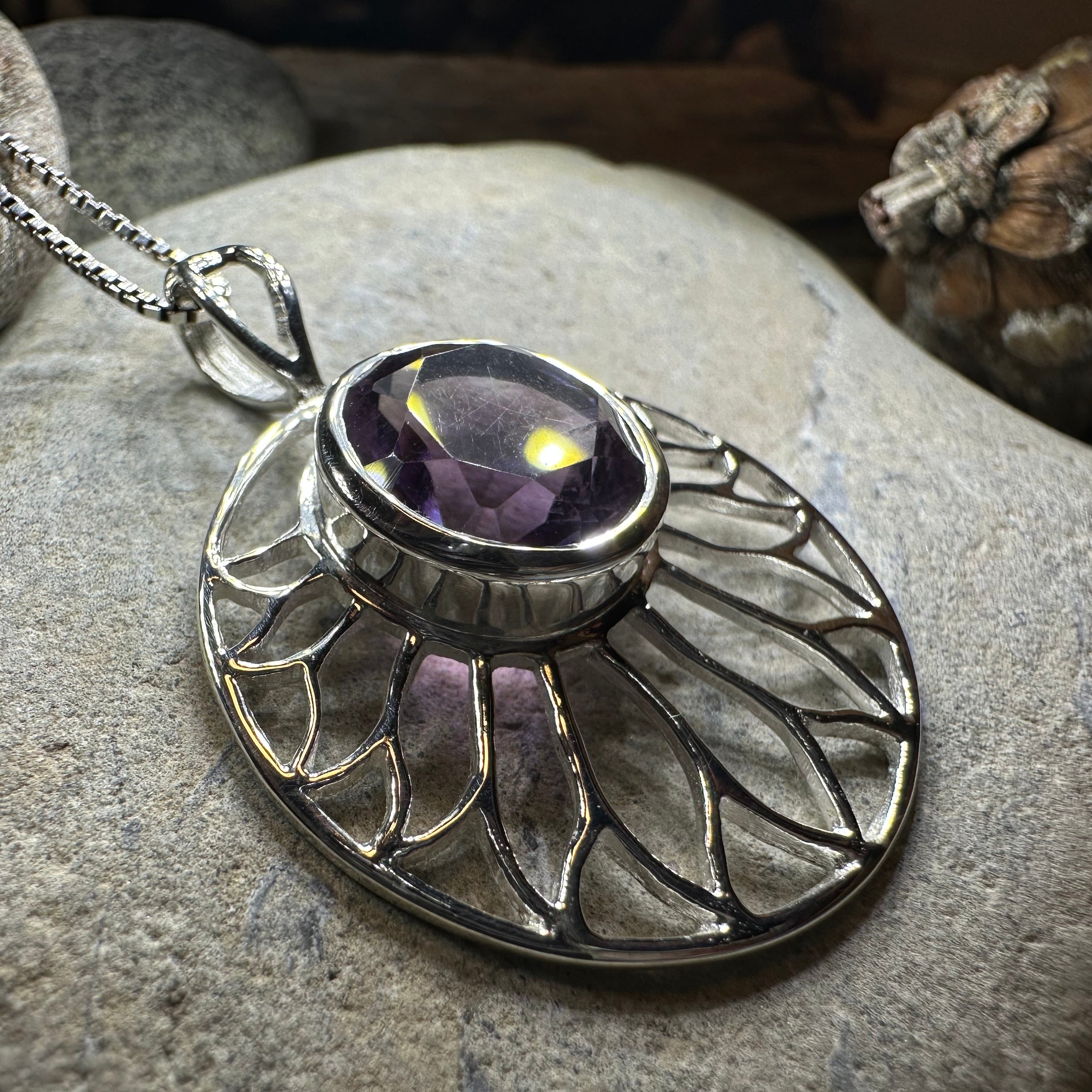 Amethyst Lotus Flower Necklace