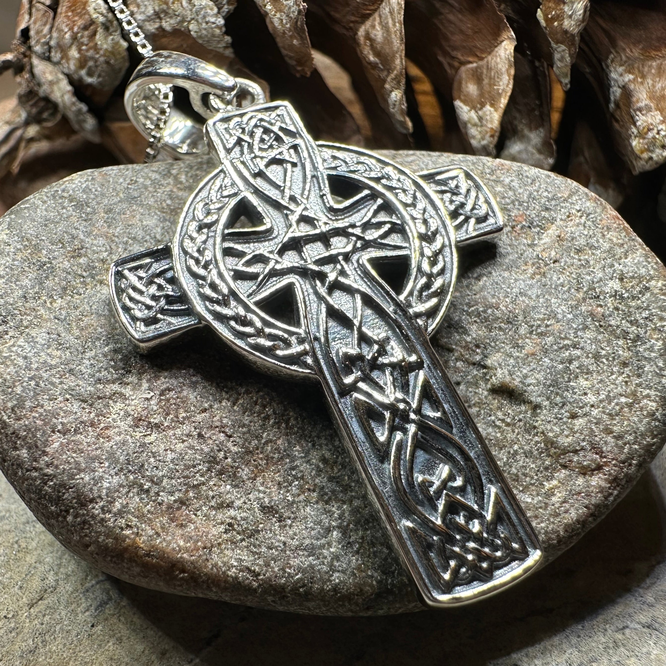 Grant Celtic Cross Necklace in Sterling Silver