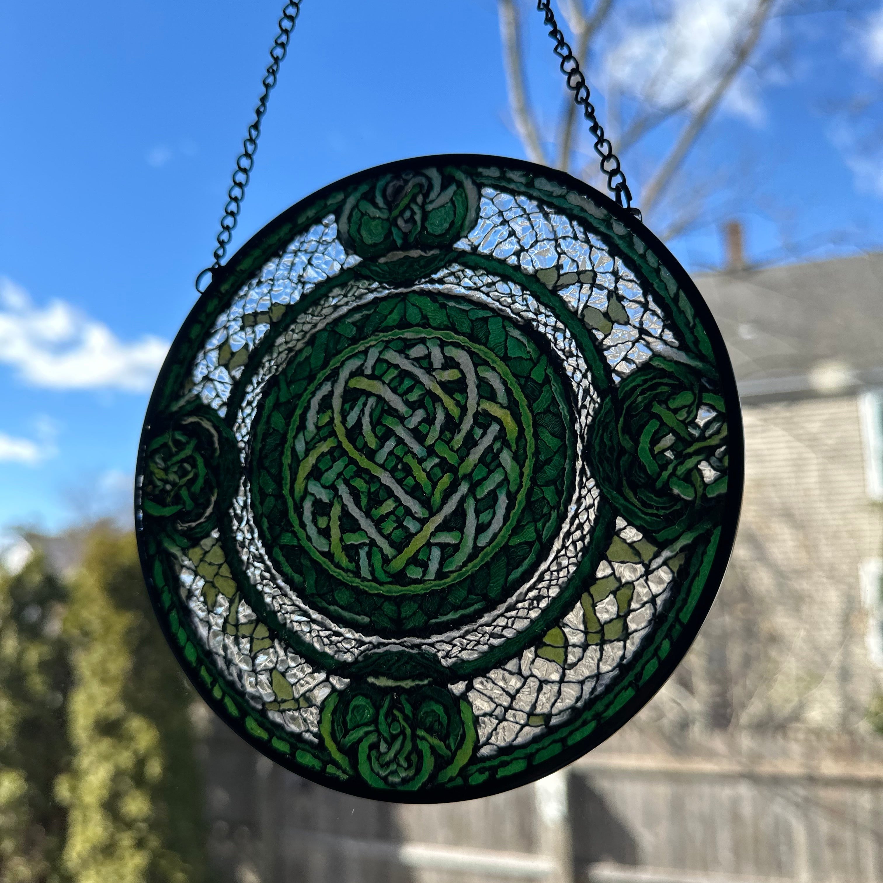 Emerald Green Celtic Knot Suncatcher