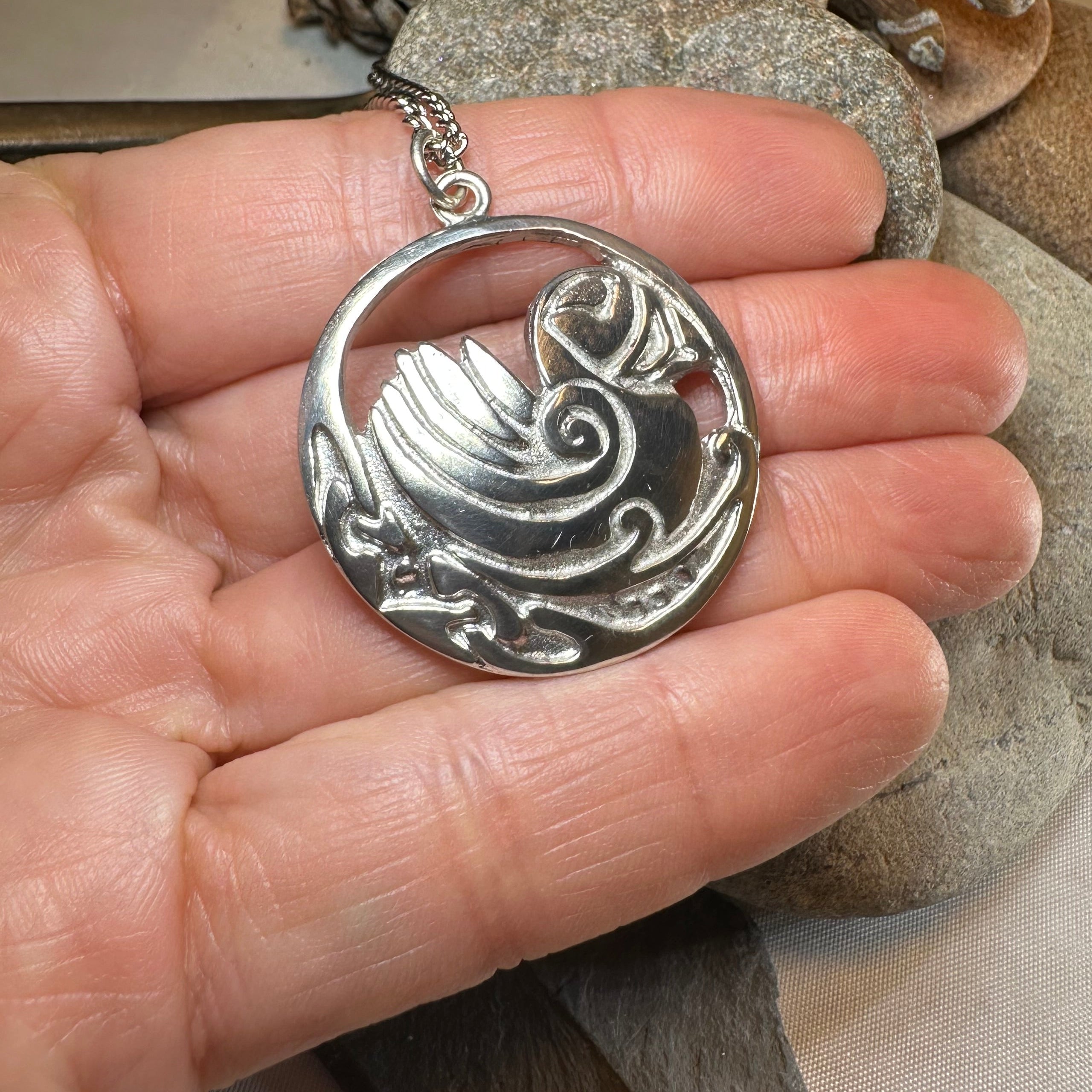 Celtic Puffin Necklace - Handmade in Scotland