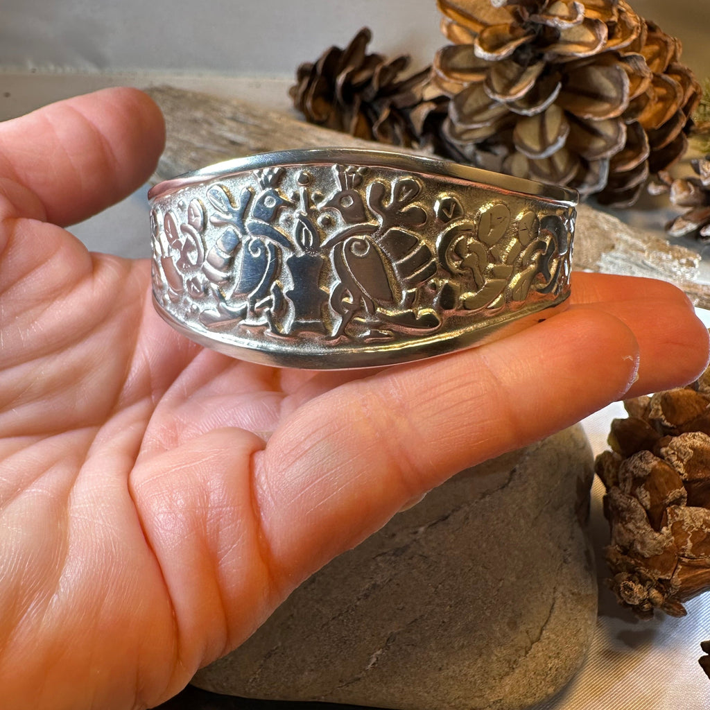 Celtic Love Birds Cuff Bracelet - Handmade in Scotland