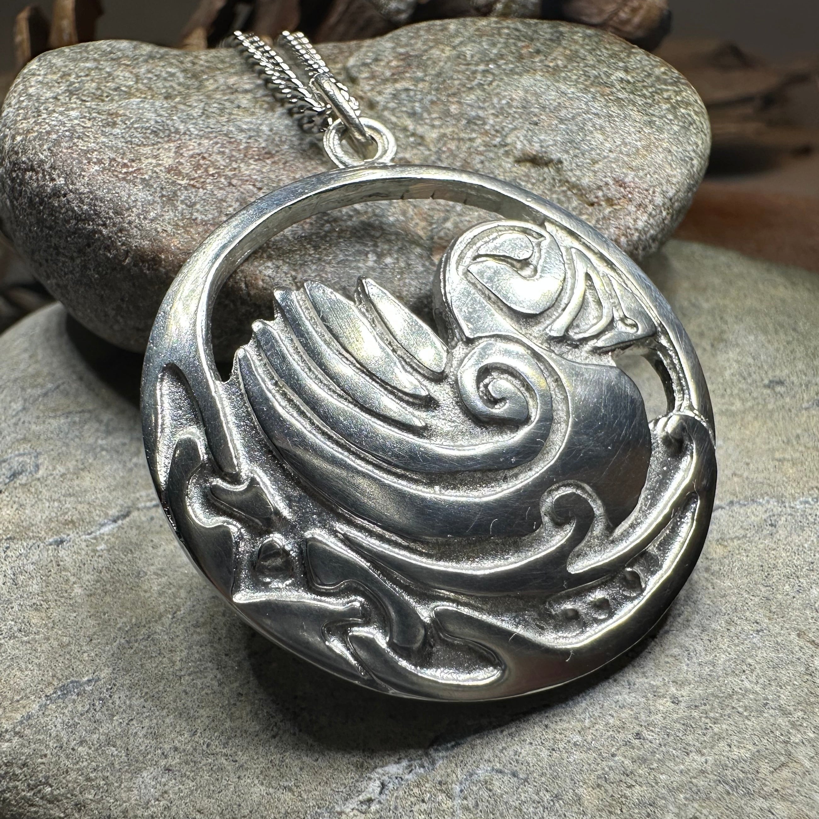 Celtic Puffin Necklace - Handmade in Scotland