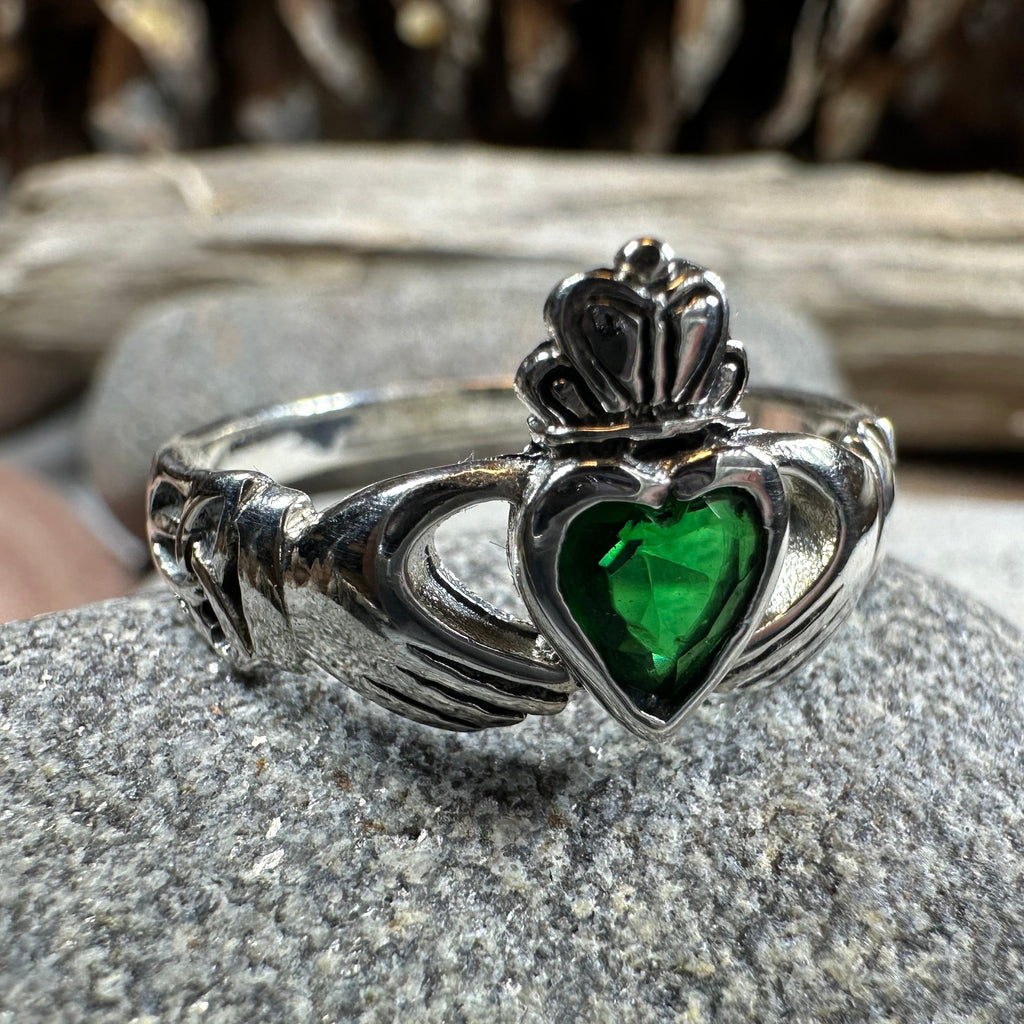 Irish Claddagh Trinity Knot Ring in Sterling Silver