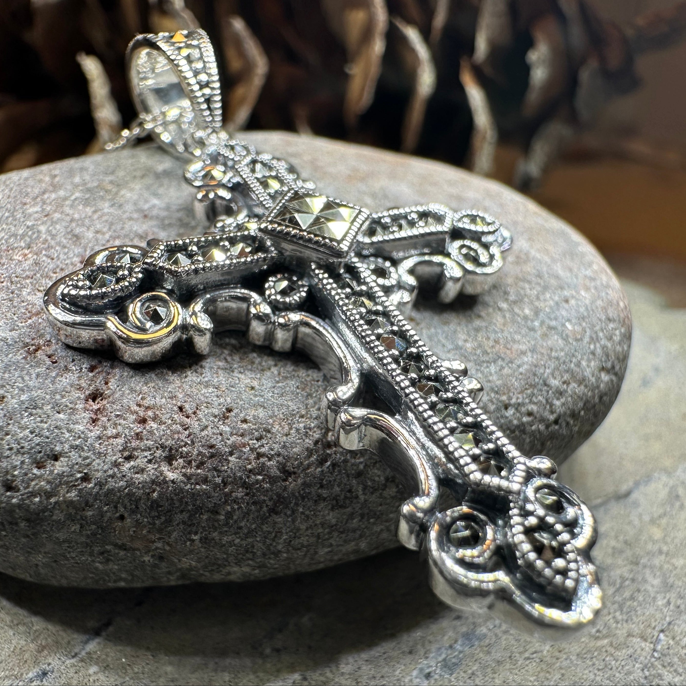Jehanne Marcasite Cross Necklace