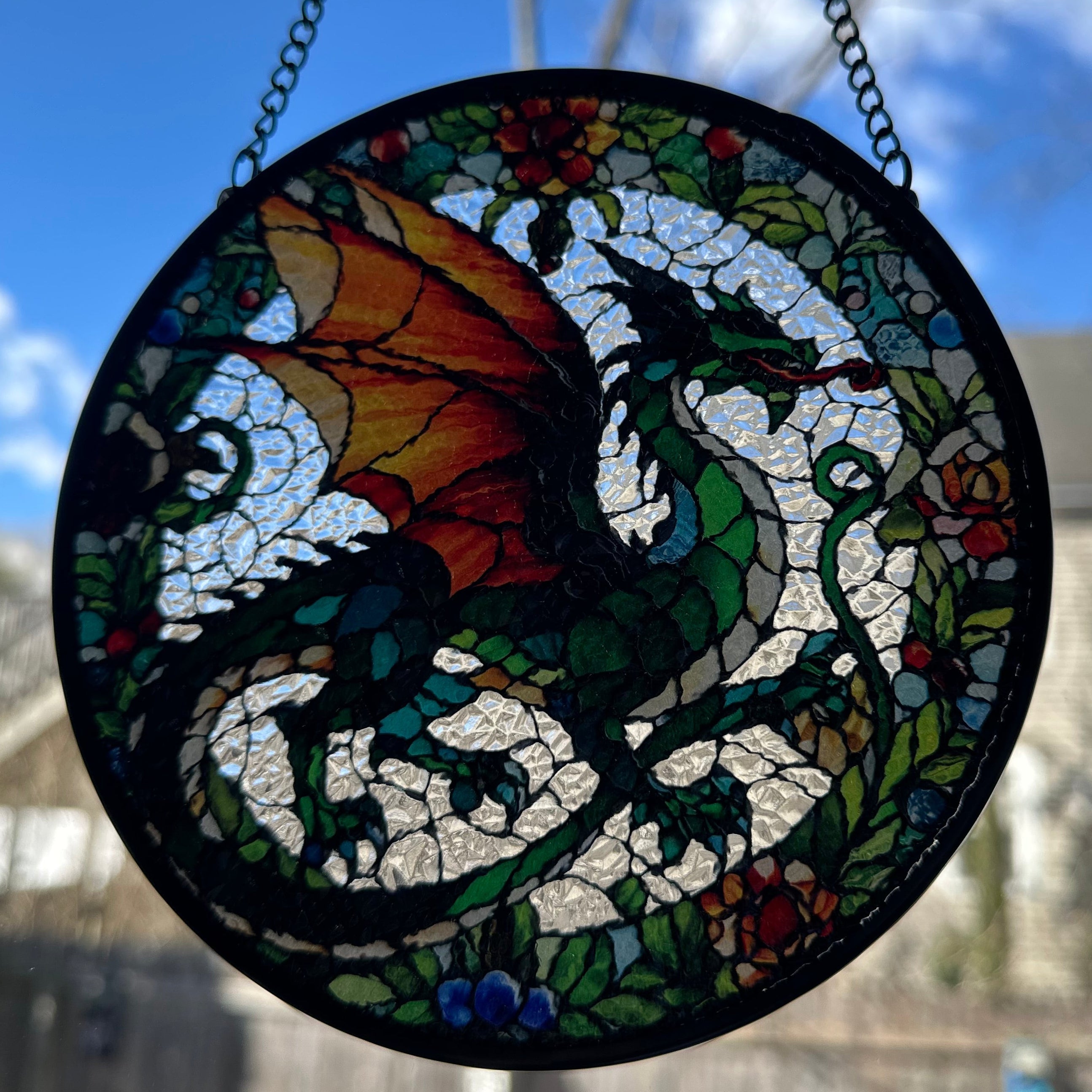 Medieval Dragon Stained Glass