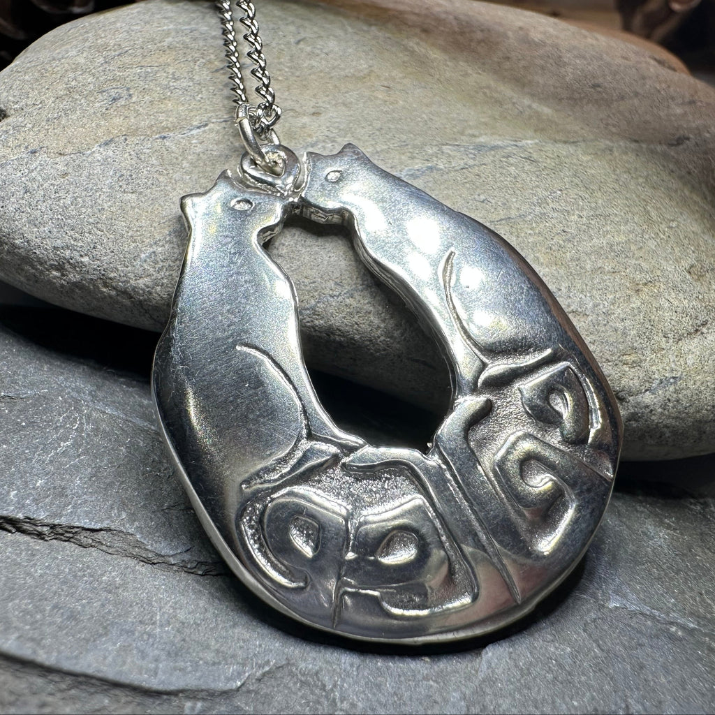 Celtic Cats Necklace - Handmade in Scotland