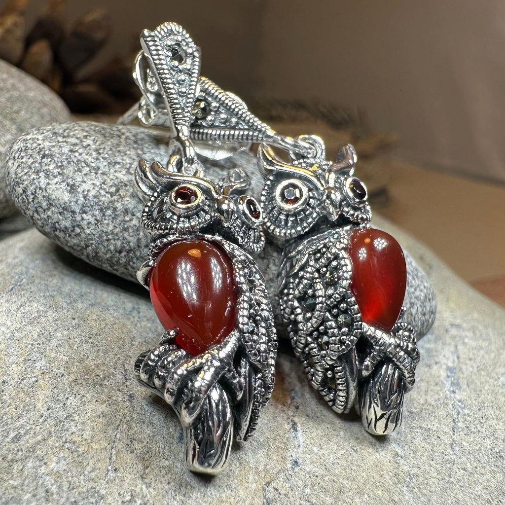 Marcasite Owl Earrings