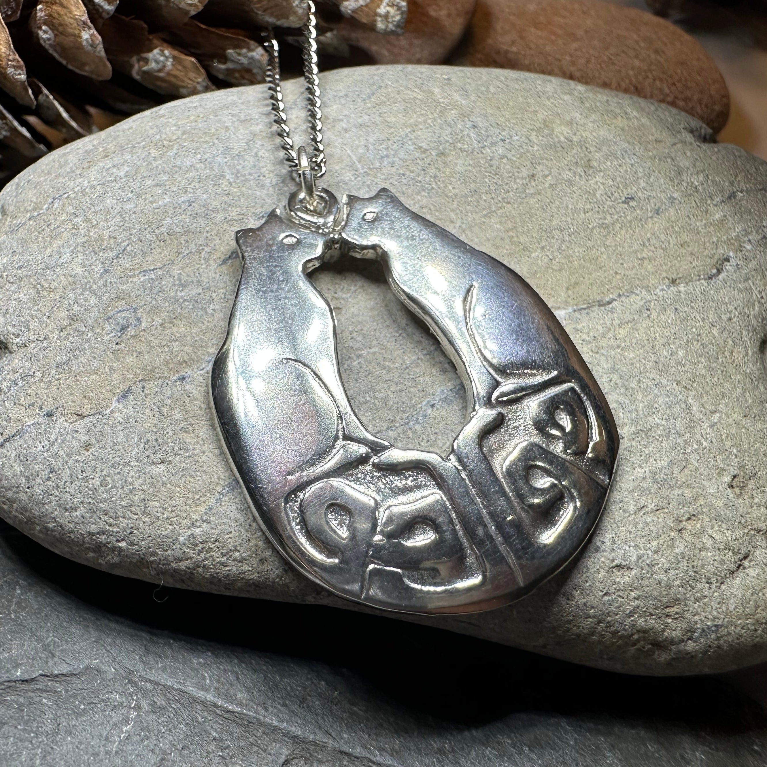 Celtic Cats Necklace - Handmade in Scotland