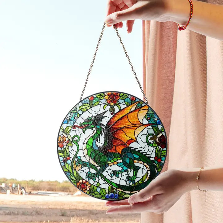 Medieval Dragon Stained Glass