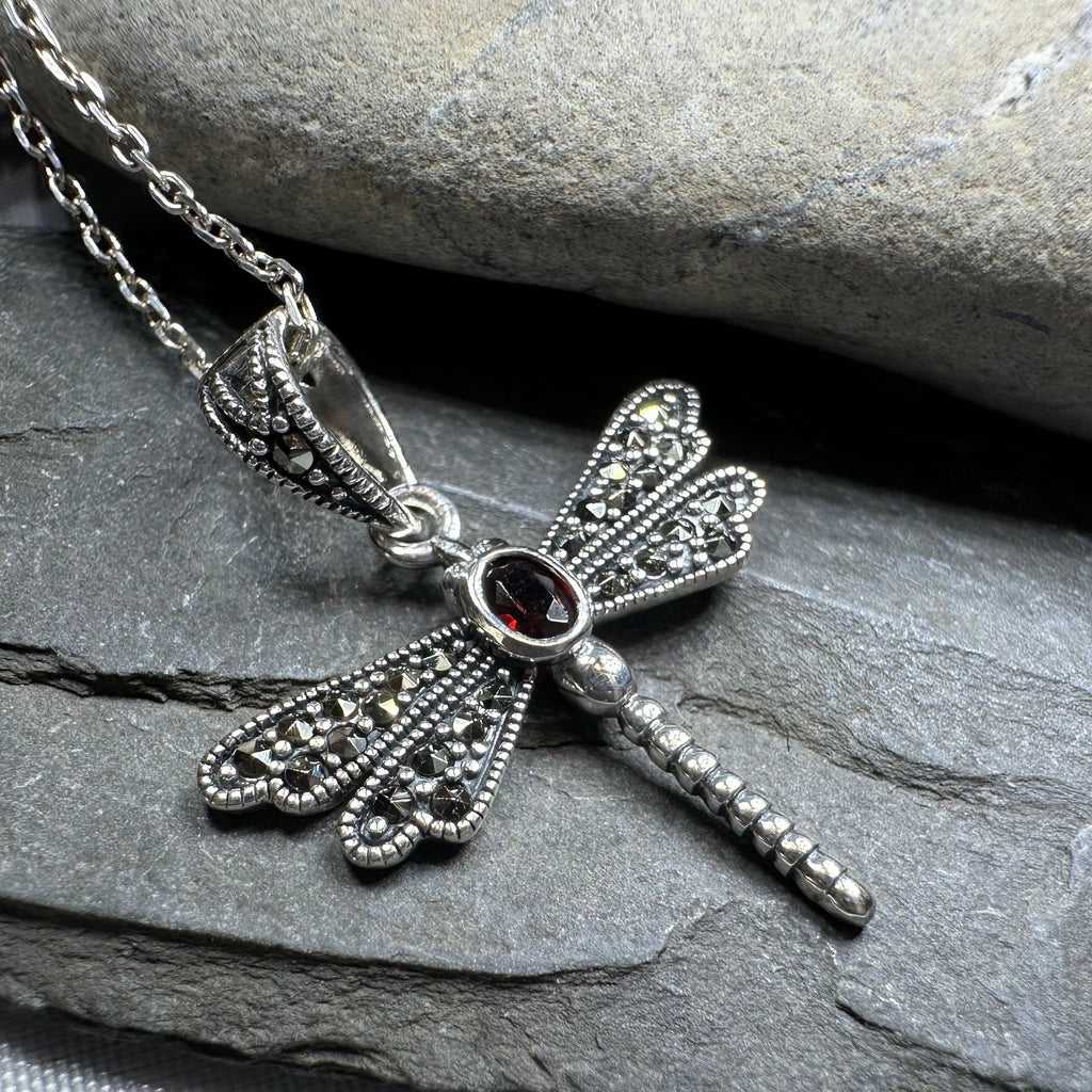 Hope Marcasite Dragonfly Necklace
