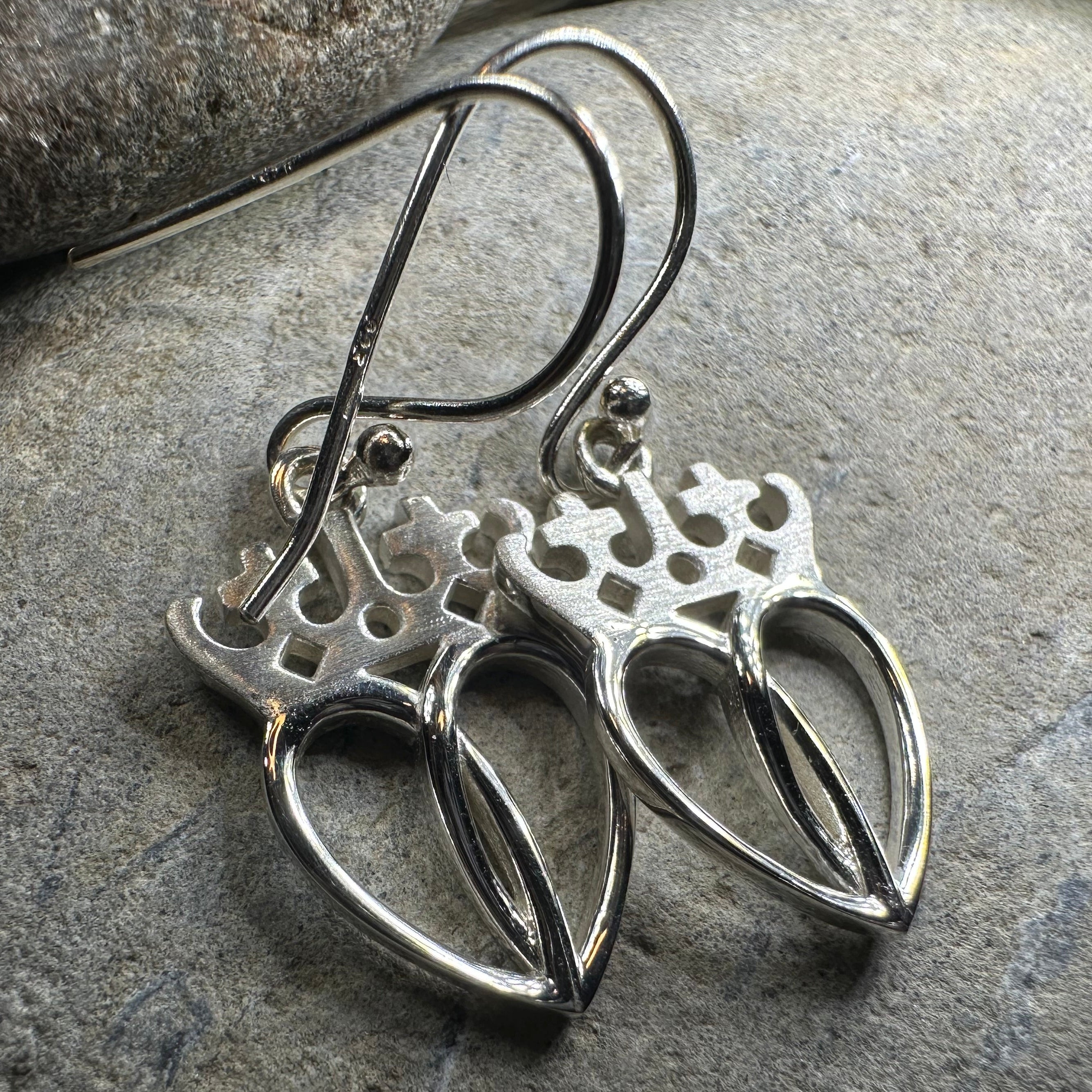 Lady Arieen Scottish Luckenbooth Earrings in Sterling Silver