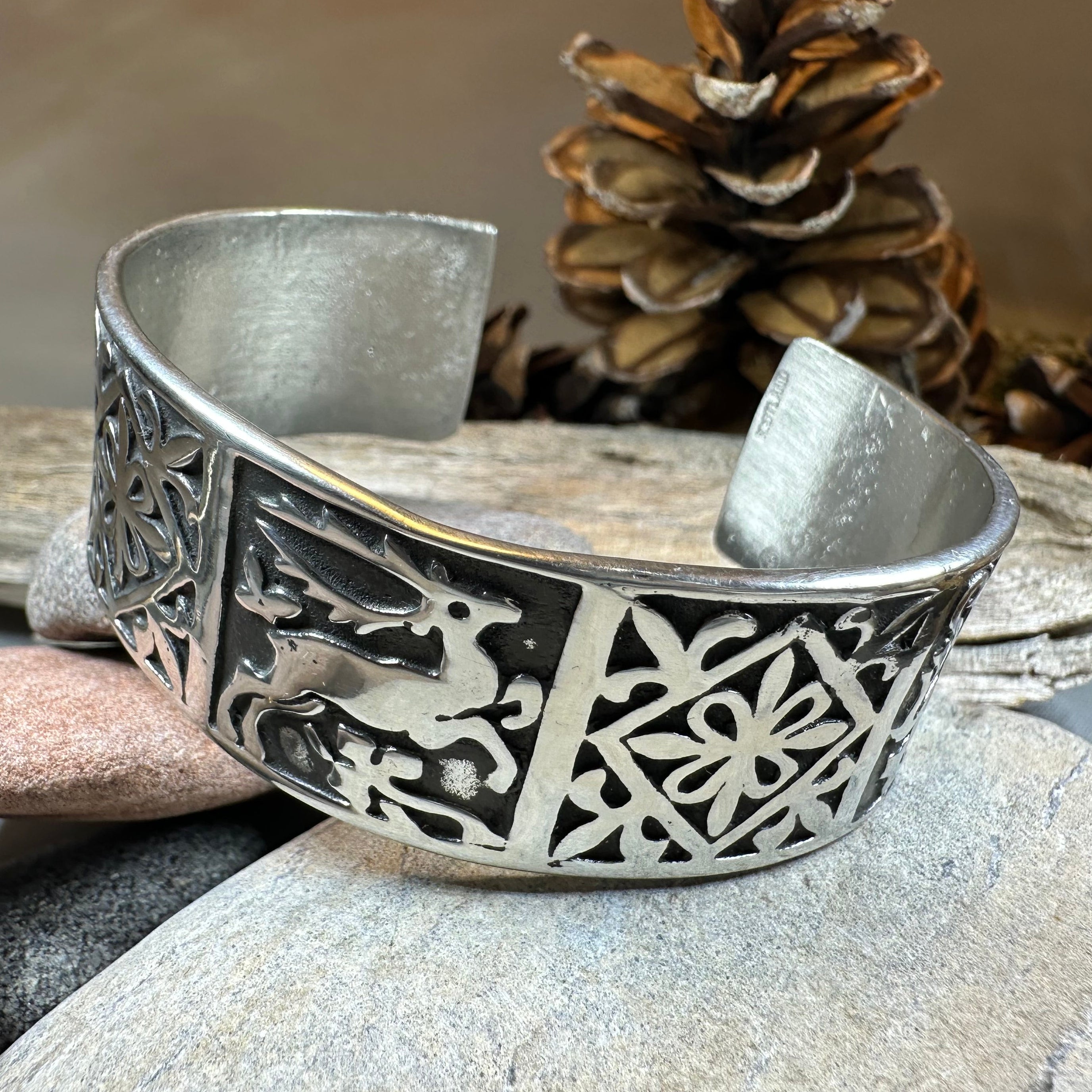 Celtic Stag Cuff Bracelet - Handmade in Scotland