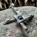Springtime Irish Saint Brigid's Cross Necklace in Sterling Silver