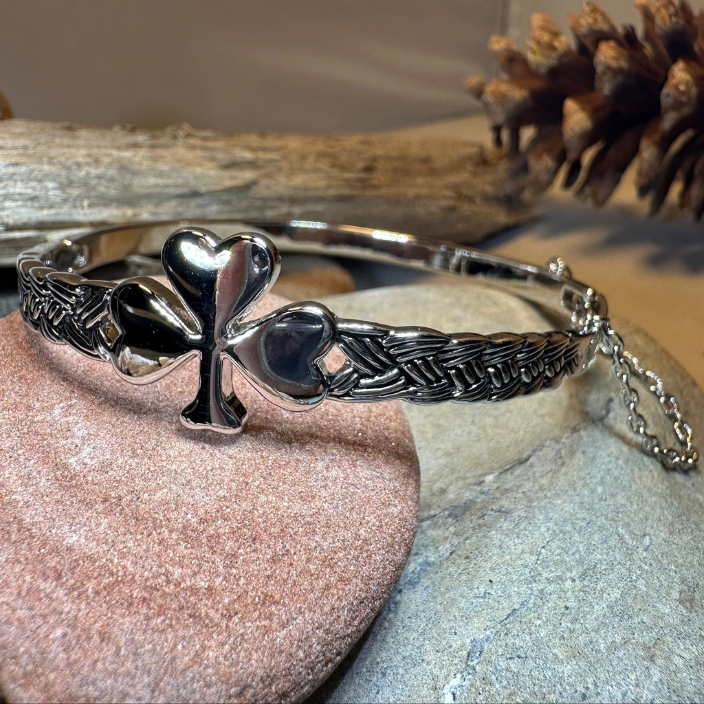Irish Shamrock Bangle Bracelet