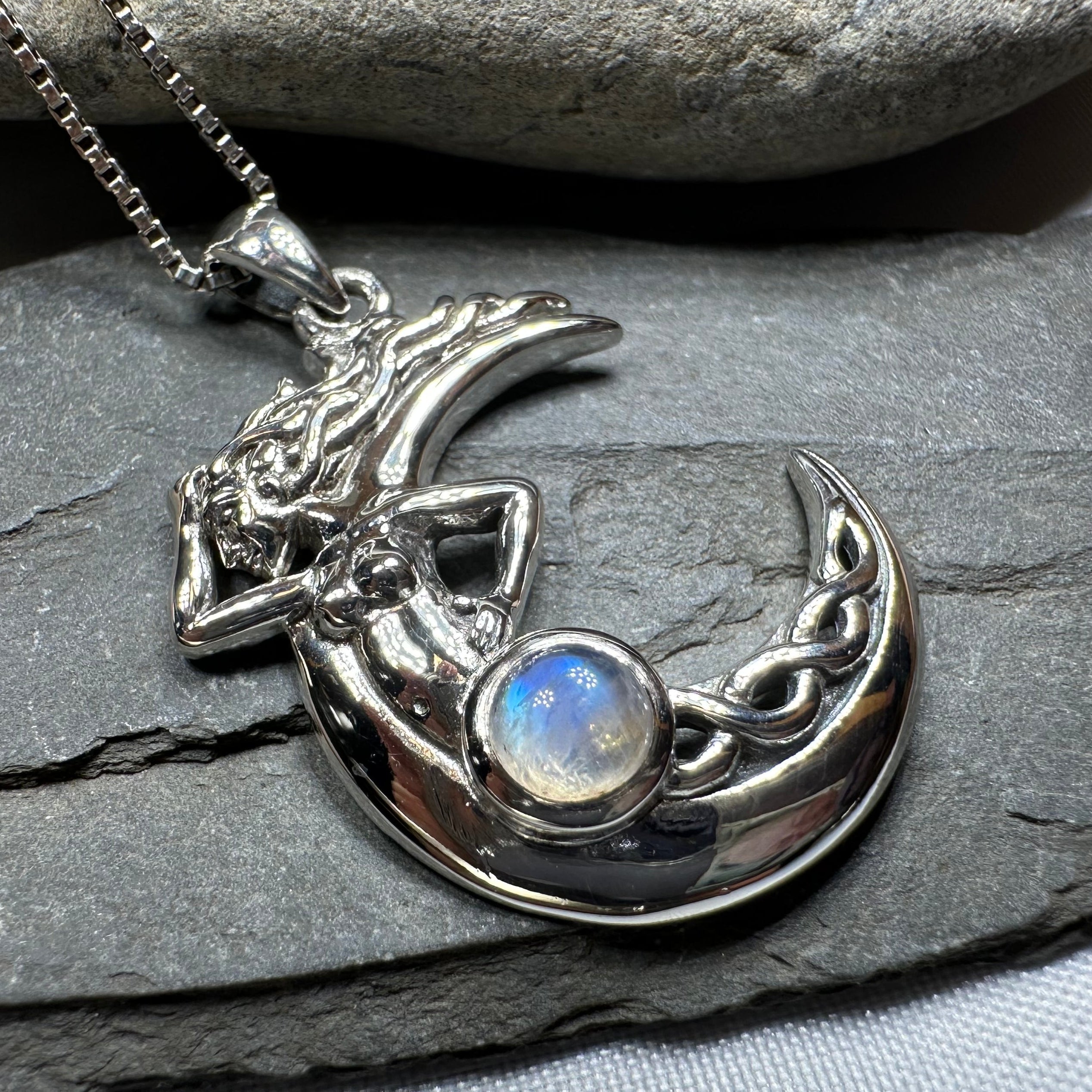 Gealach Moon Goddess Necklace with Moonstone
