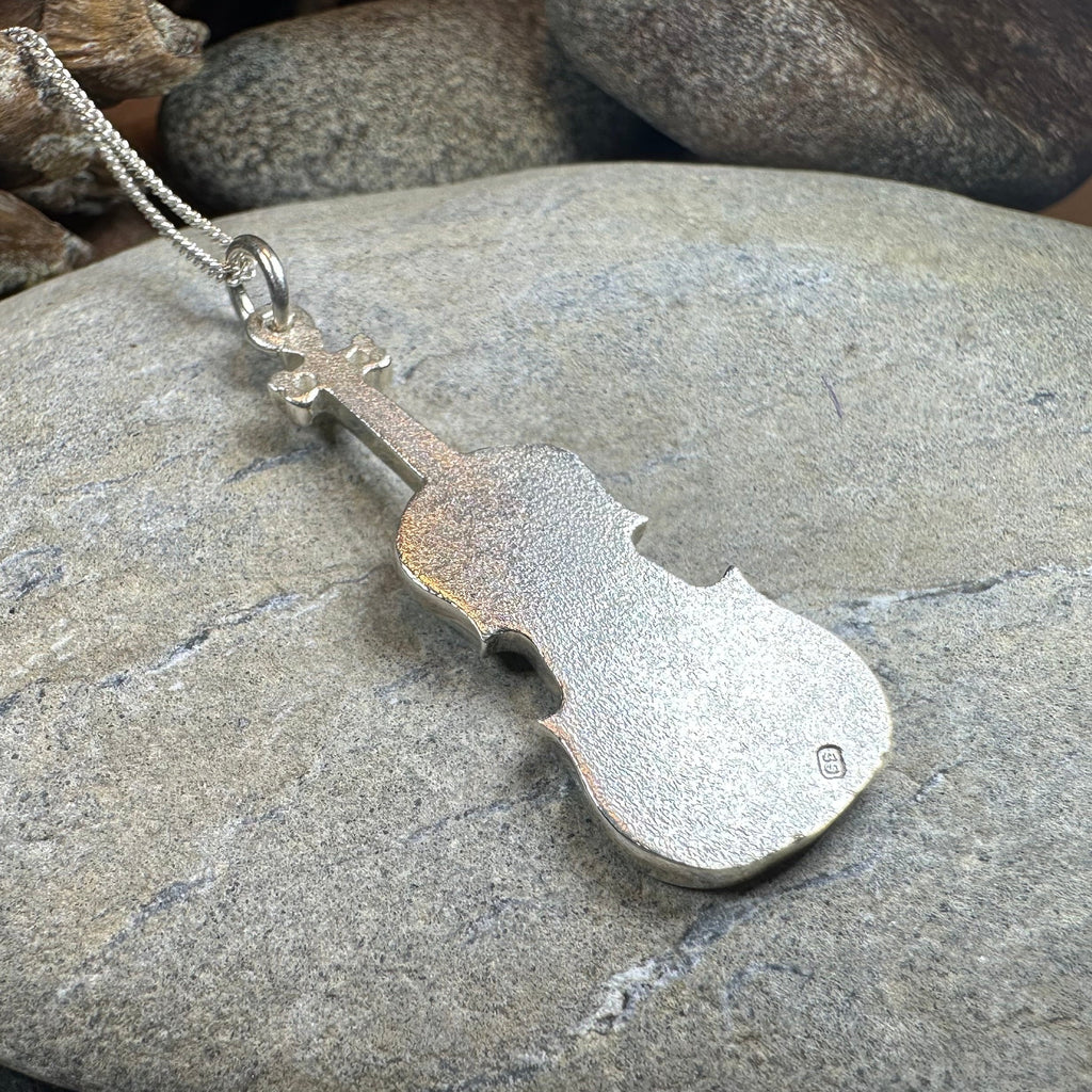 Realistic Enamel Fiddle Necklace - Handmade in Scotland