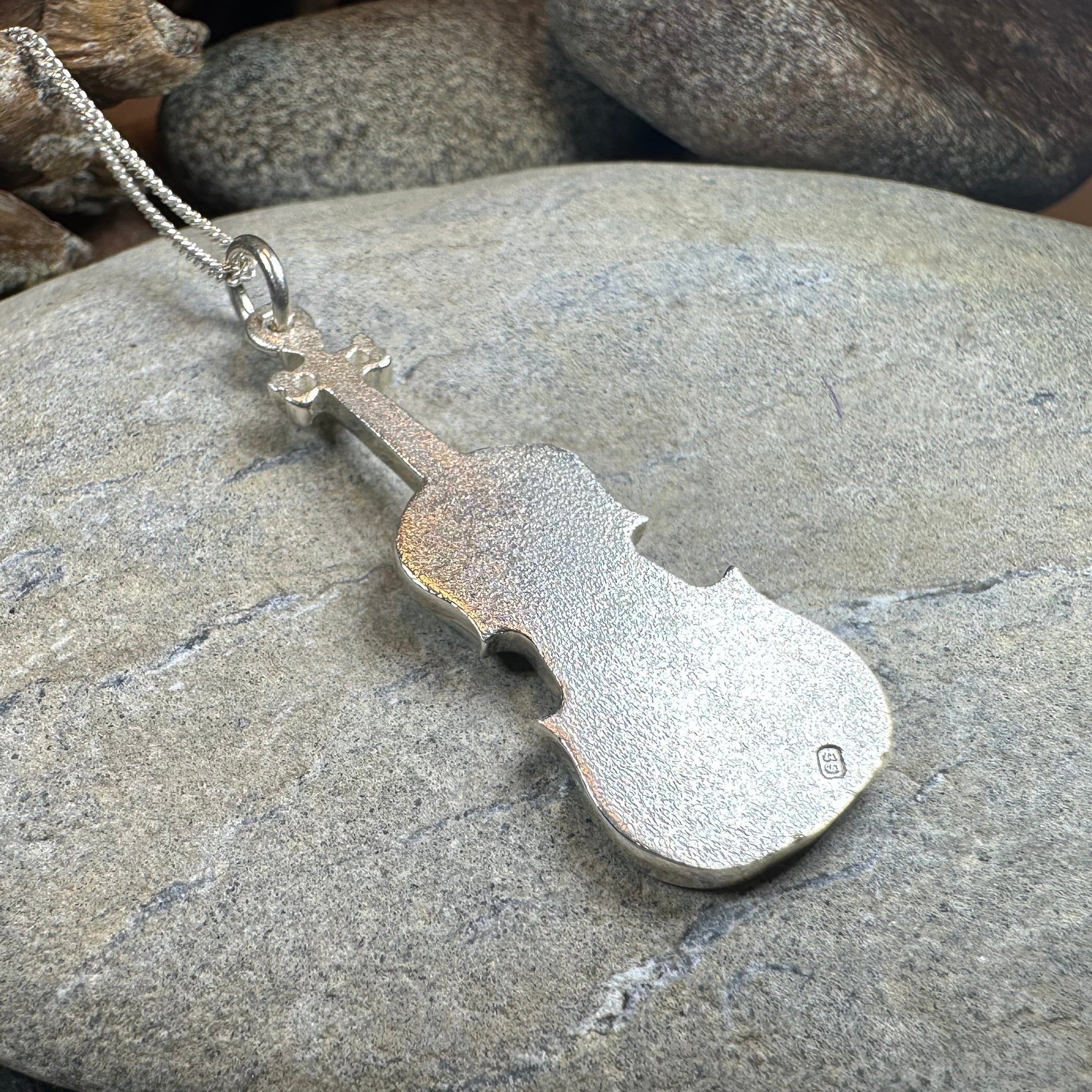 Realistic Enamel Fiddle Necklace - Handmade in Scotland