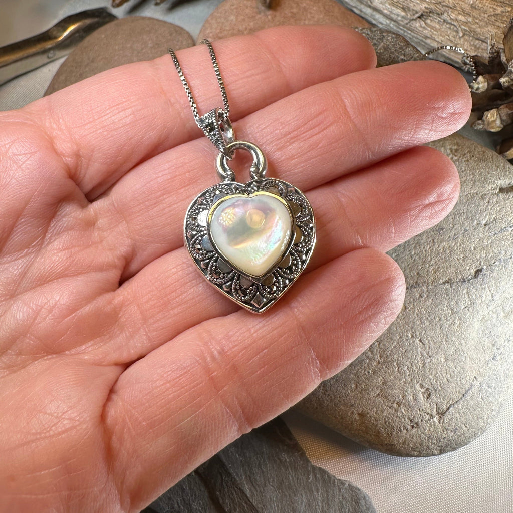 Locket Heart Marcasite Necklace in Sterling Silver