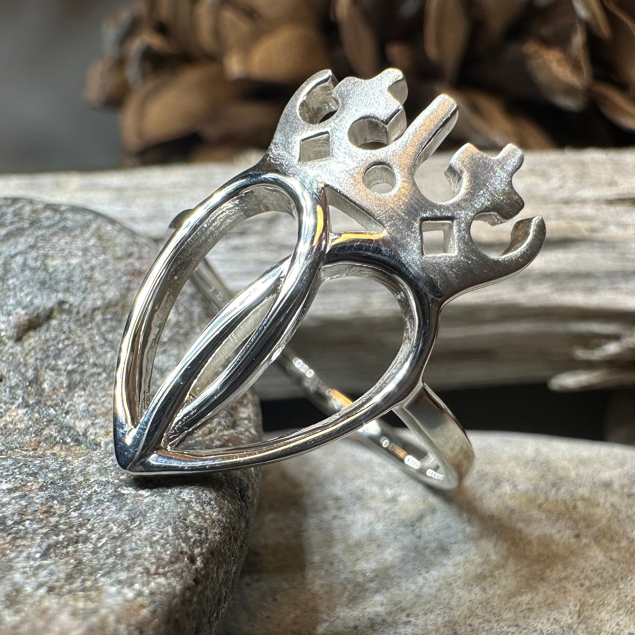 Lady Arieen Scottish Luckenbooth Ring in Sterling Silver