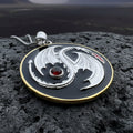 Dragon Yin Yang Garnet Necklace in Sterling Silver