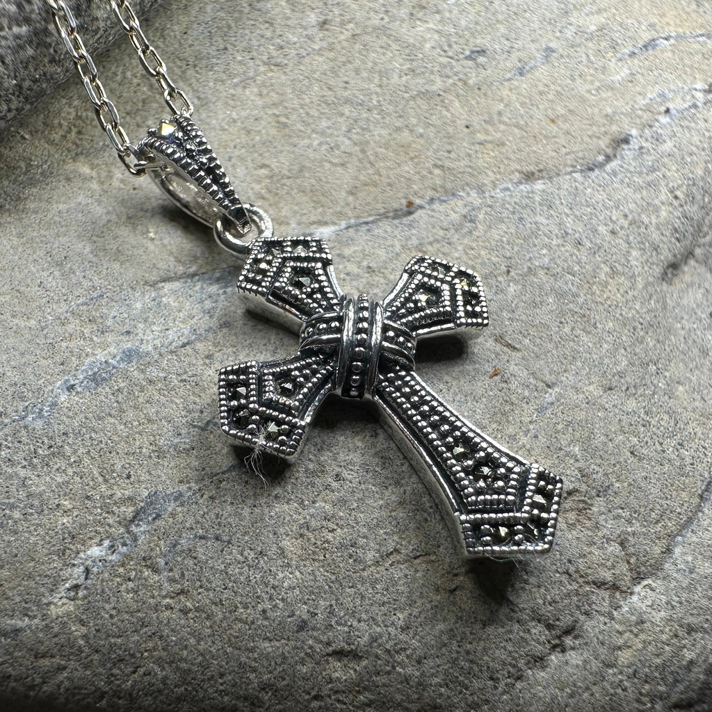 Adain Marcasite Cross Necklace