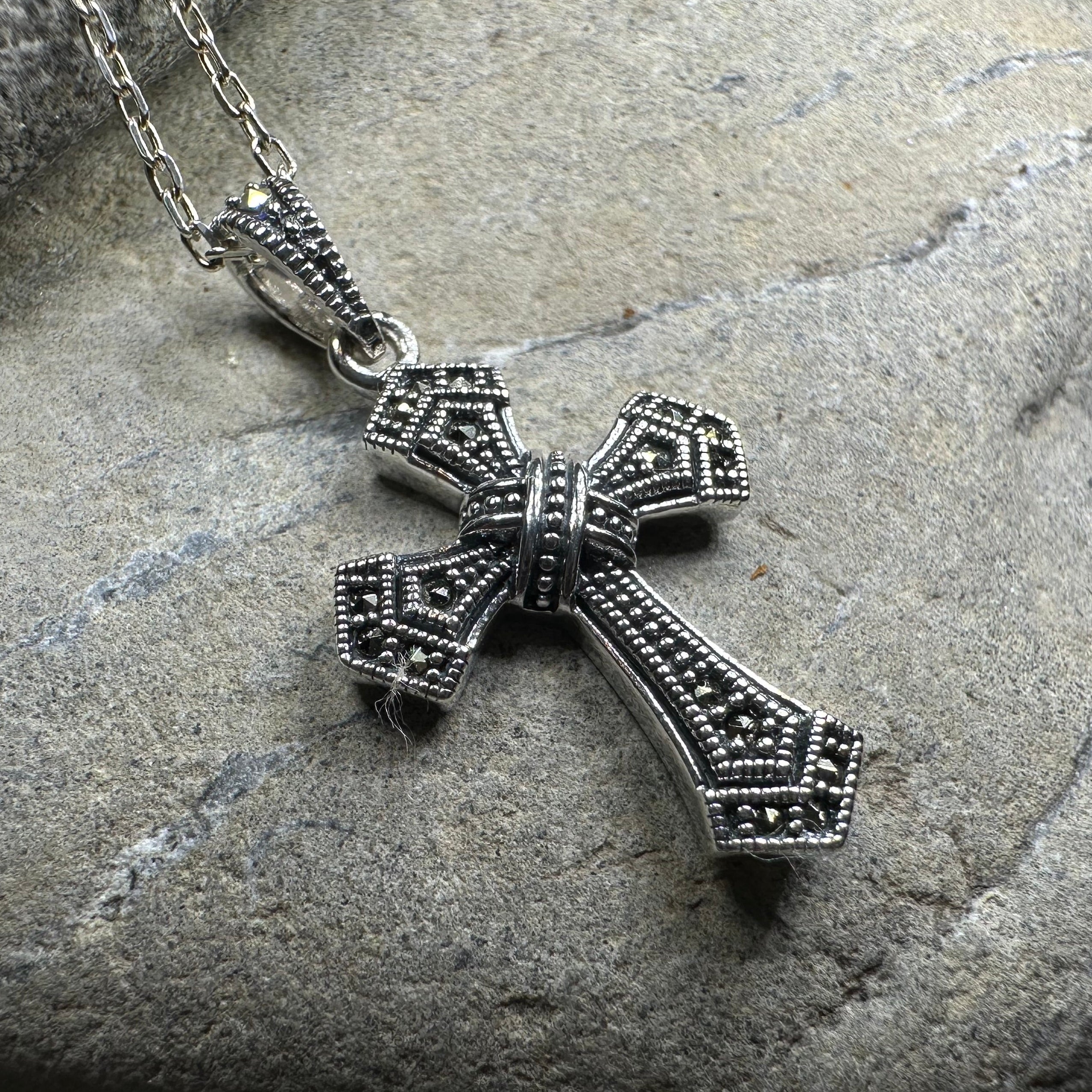 Adain Marcasite Cross Necklace