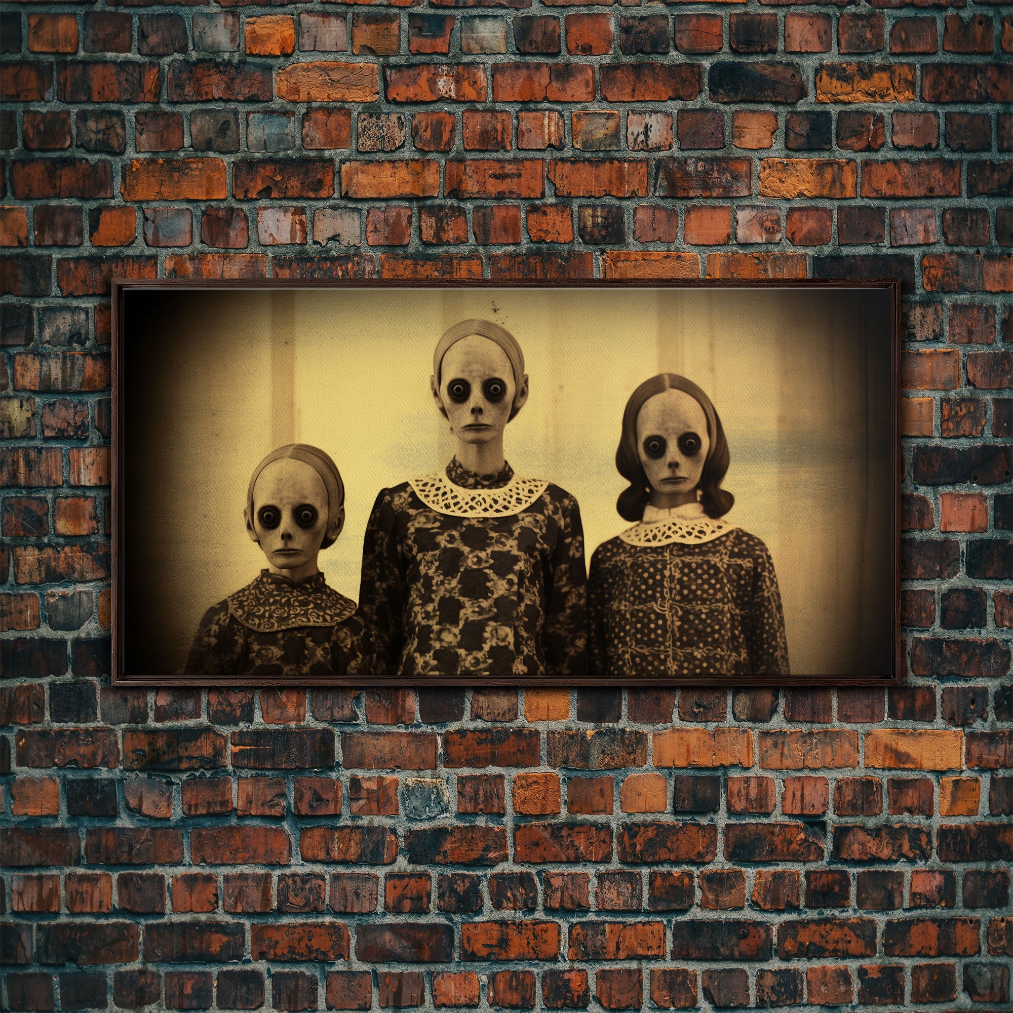 Cursed Halloween Art, Spooky Tintype Photography Canvas Print, Haunted Art, Spoopy Decor, Witch Art Print, Demonic Decor