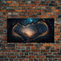 Wreath of Fireflies, Beautiful Fantasy Art, Framed Canvas Print, Moonlit Forest Floor Fantasy Concept Art