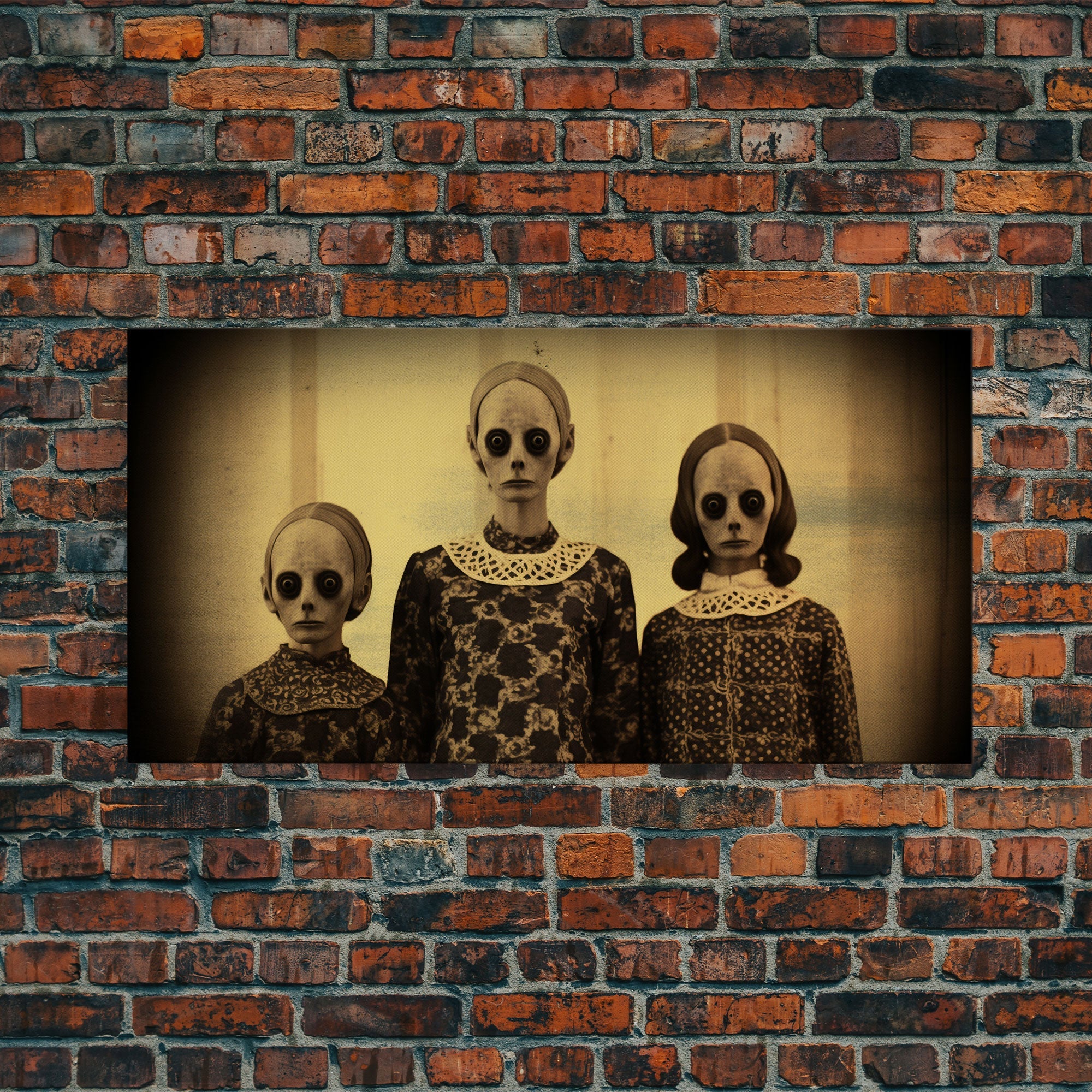 Cursed Halloween Art, Spooky Tintype Photography Canvas Print, Haunted Art, Spoopy Decor, Witch Art Print, Demonic Decor