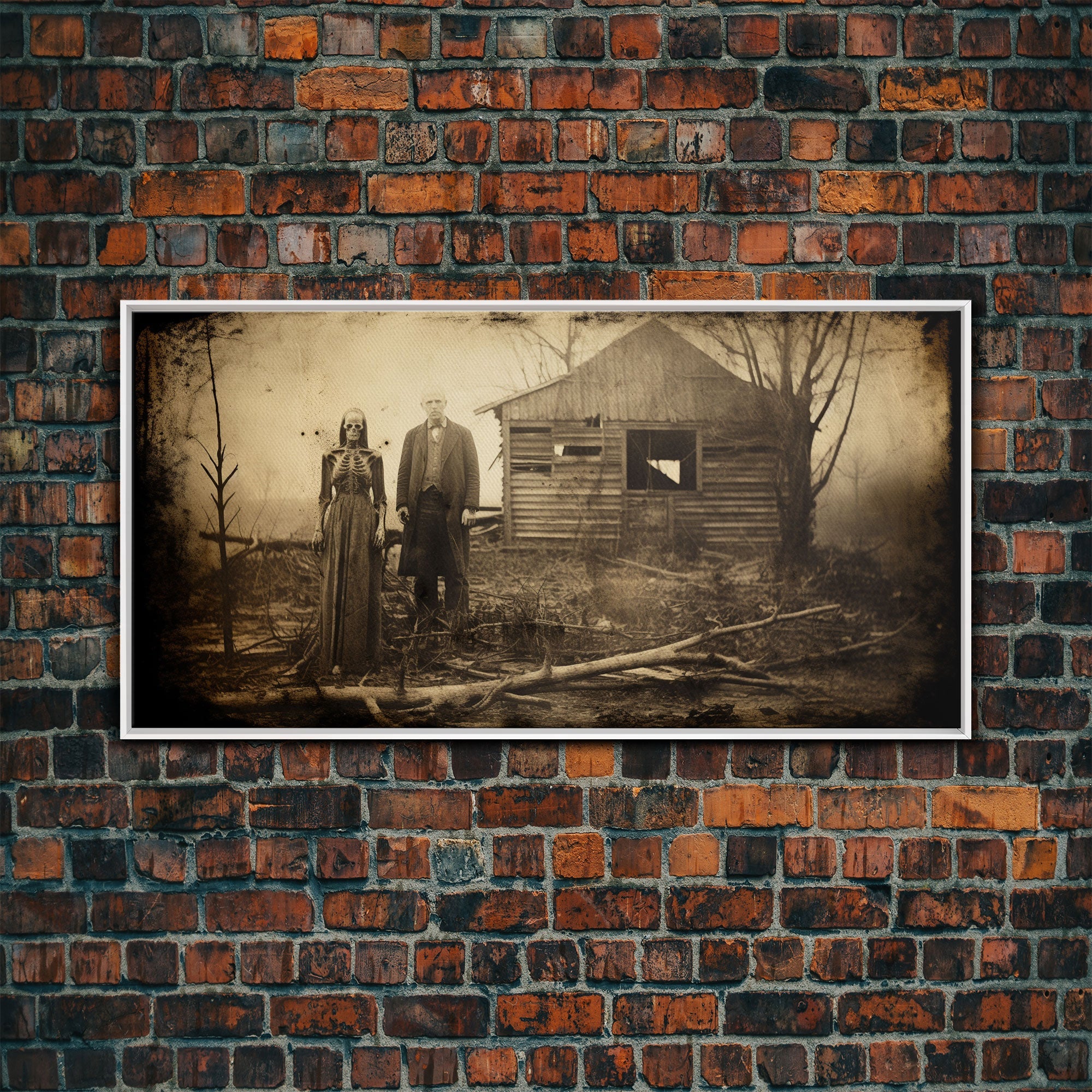 The Apparition, Vintage Photo Prints, Spooky Halloween Decor, Haunted Ghost Family Tintype Portrait Art, Weird and Unusual Photo Print