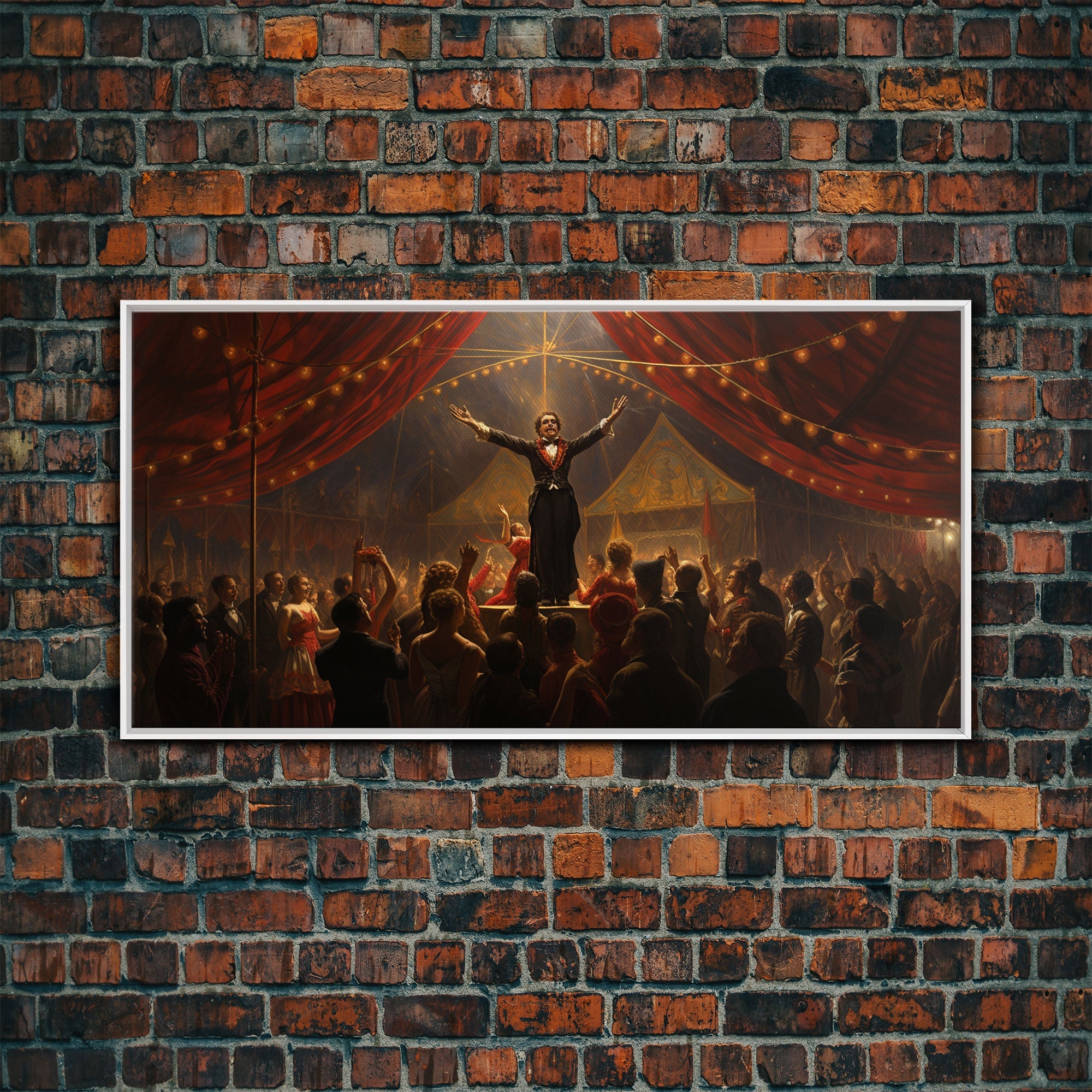 The Cursed Circus, Unique Halloween Art, Framed Canvas Print, Halloween Poster Art, Horror Prints