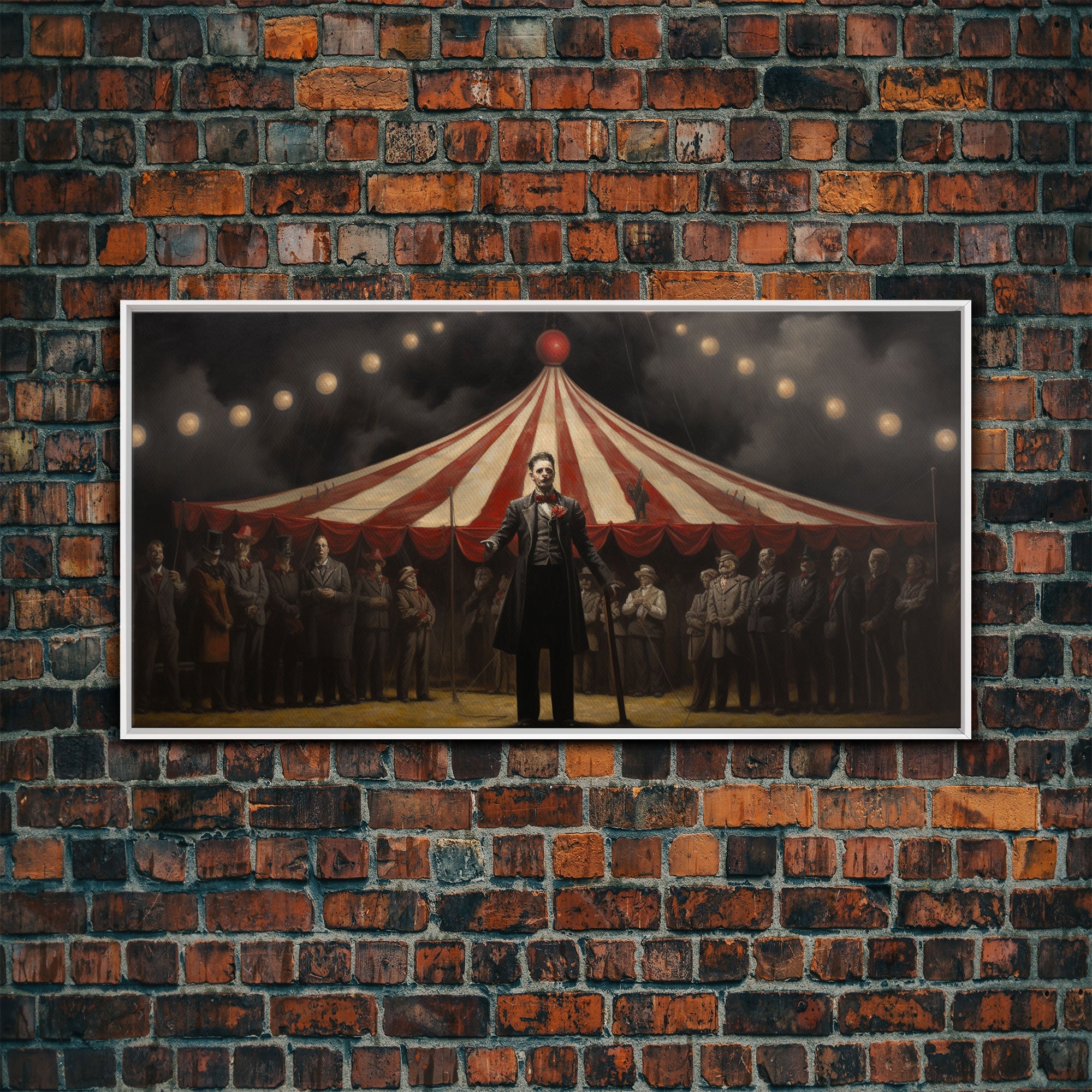 The Cursed Circus, Unique Halloween Art, Framed Canvas Print, Halloween Poster Art, Horror Prints, Victorian Oil Painting, Halloween Decor