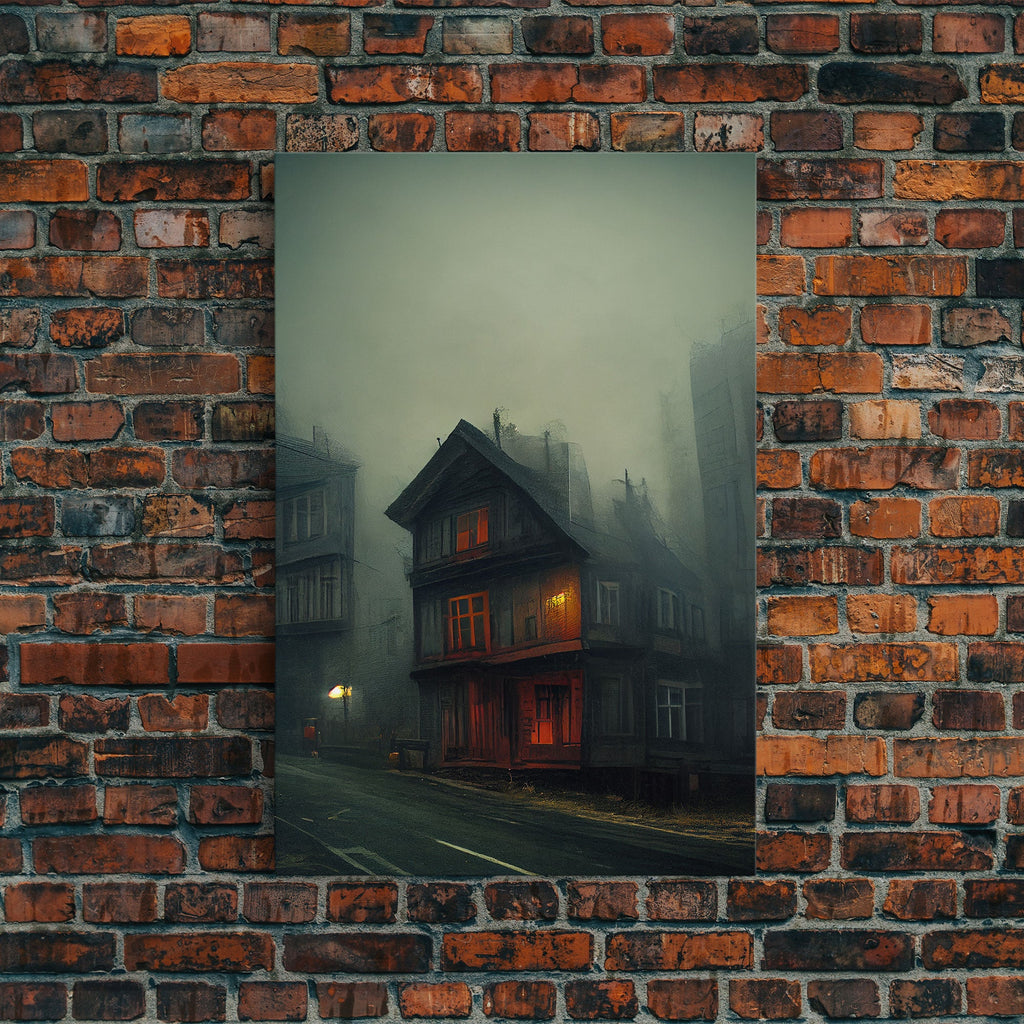 Spooky gloomy wall art, haunted house art, fine art poster print
