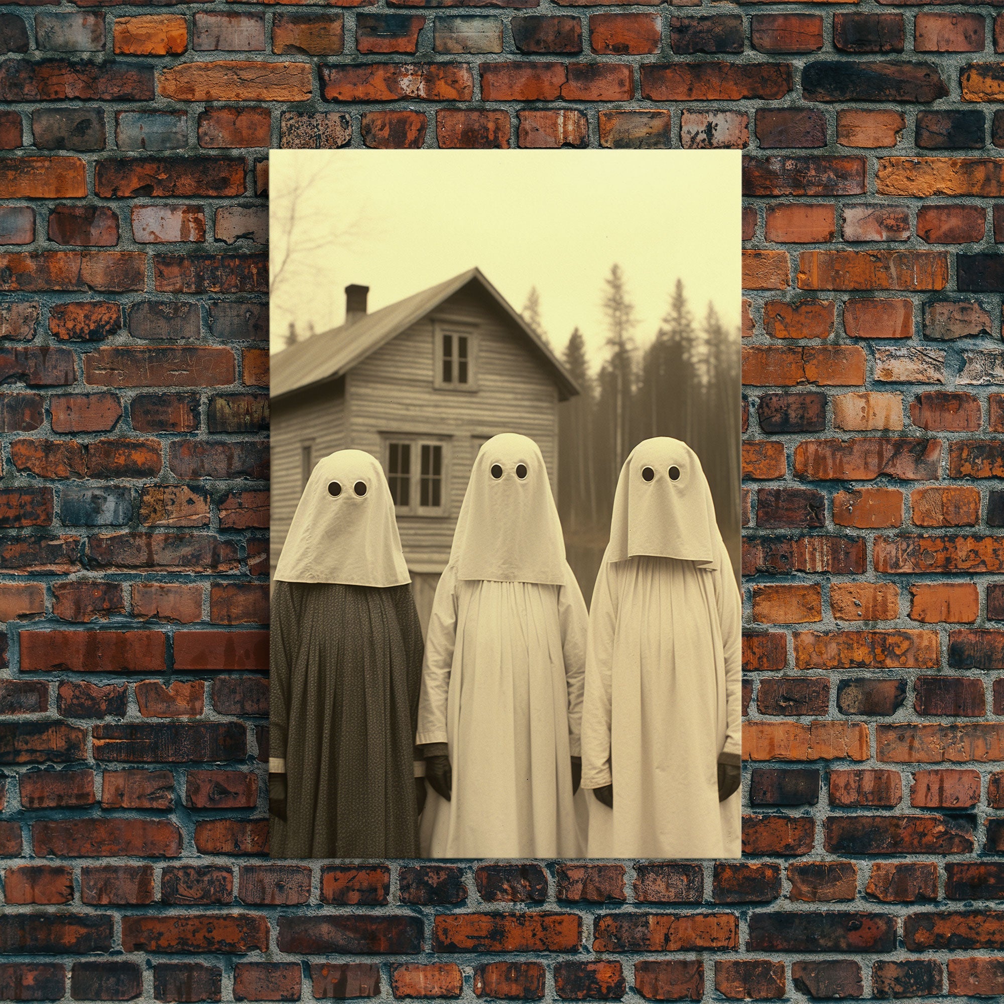 Ghost Art Print, Haunted House Art, Horror Art Print, Spooky Room Decor, Canvas Print, Wall Art, Vertical Print, Home Decor, Wall Decor